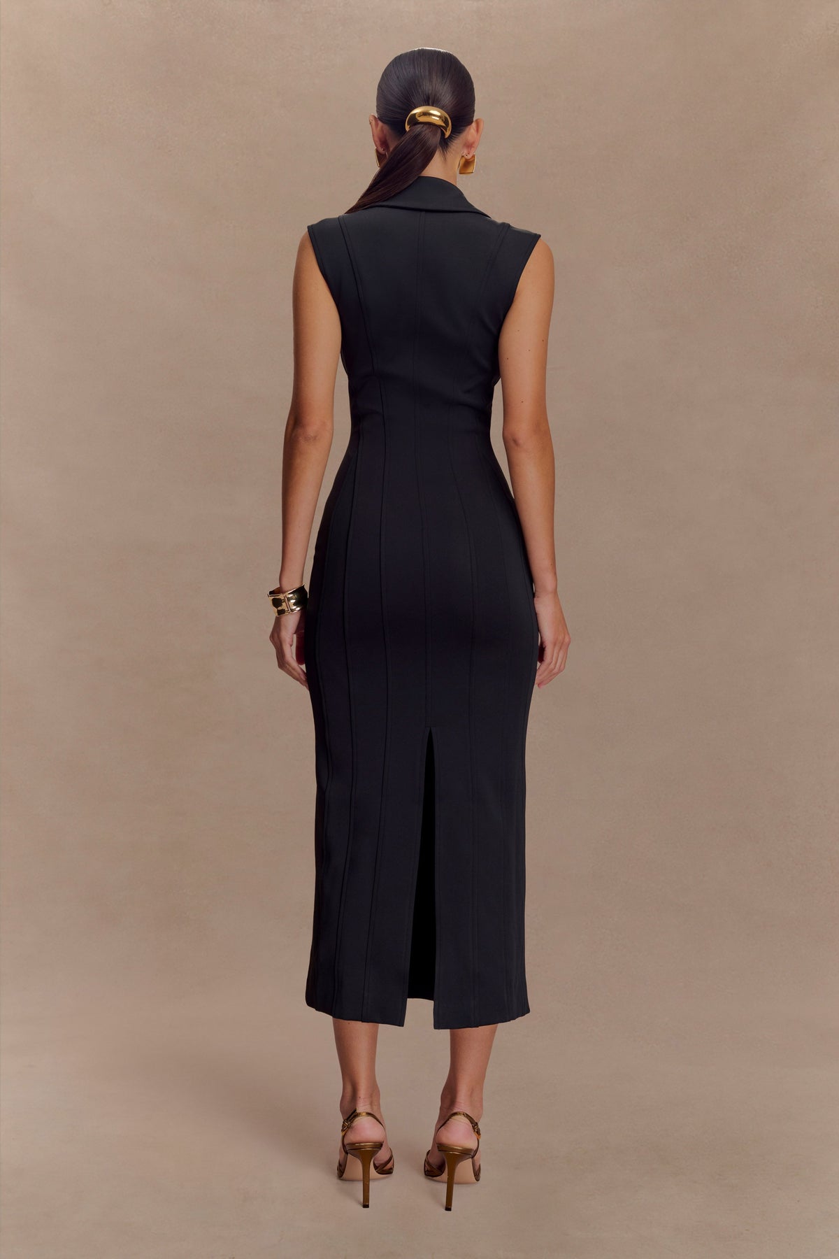 Keagan Sleeveless Midi Dress - Black