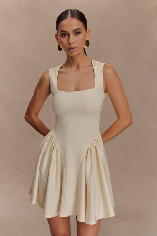Sharon Scuba Jersey Mini Dress - Ivory