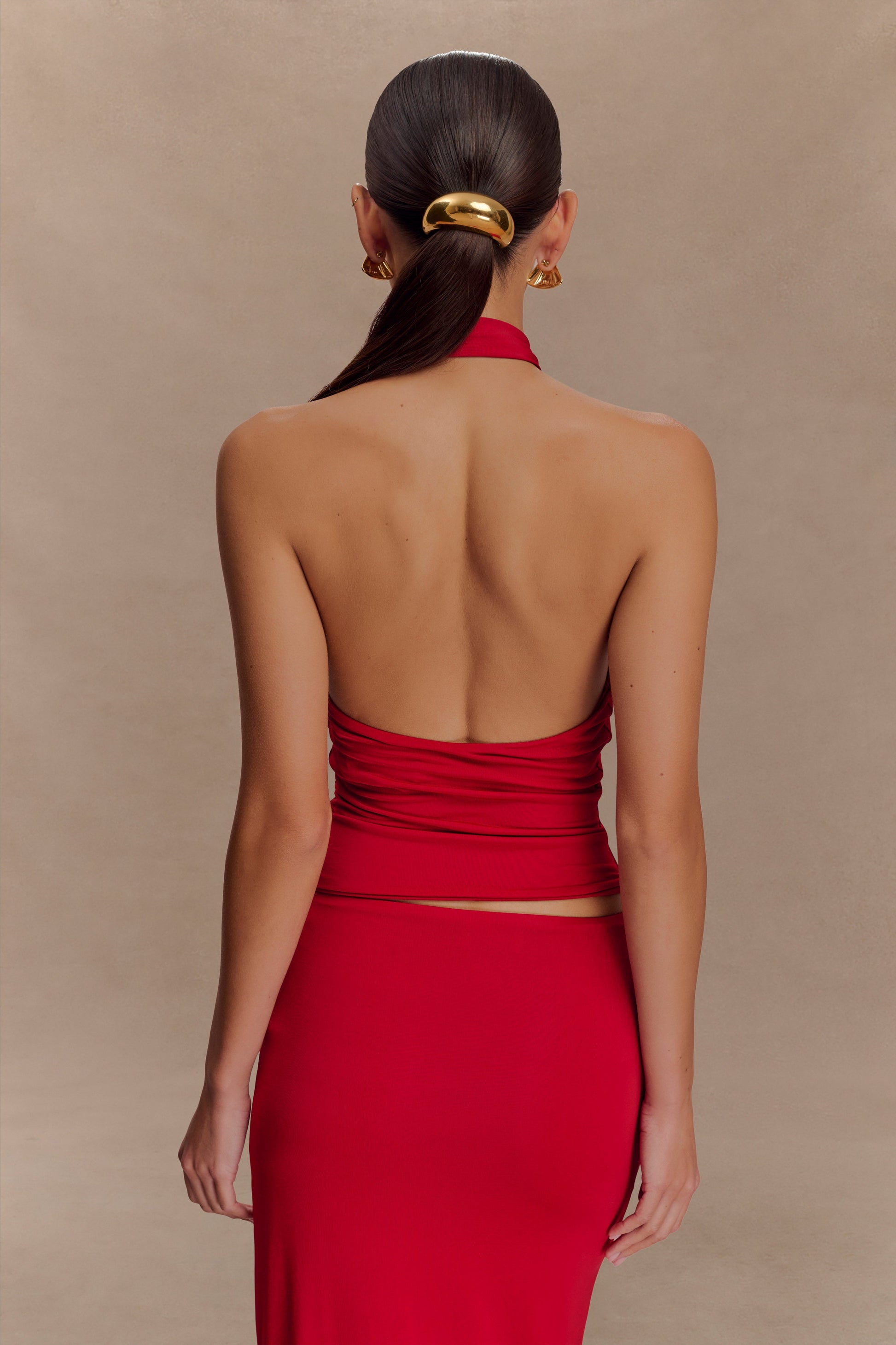 Mariposa Slinky Halter Top - Red #2