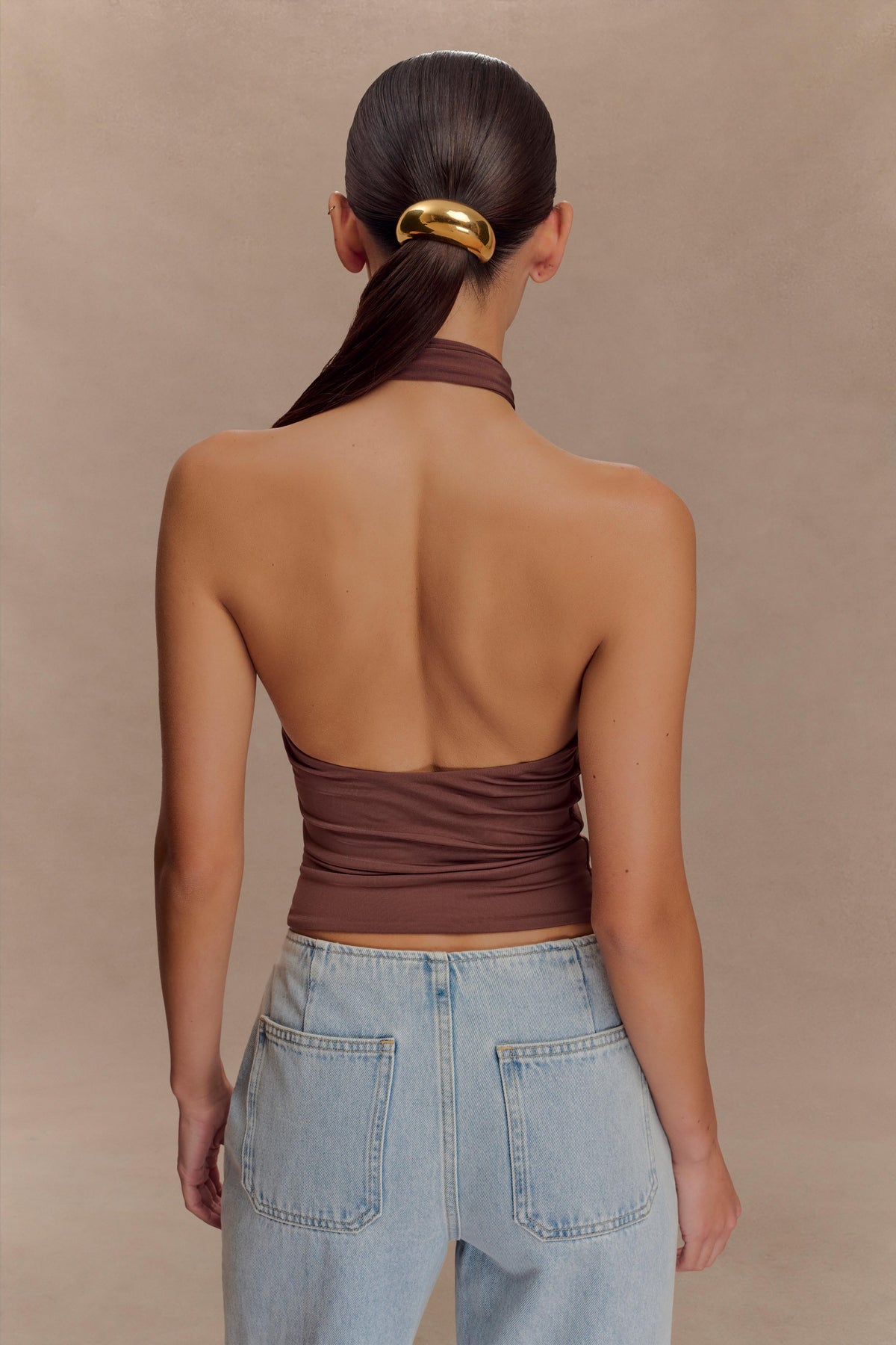 Mariposa Slinky Halter Top - Chocolate #2