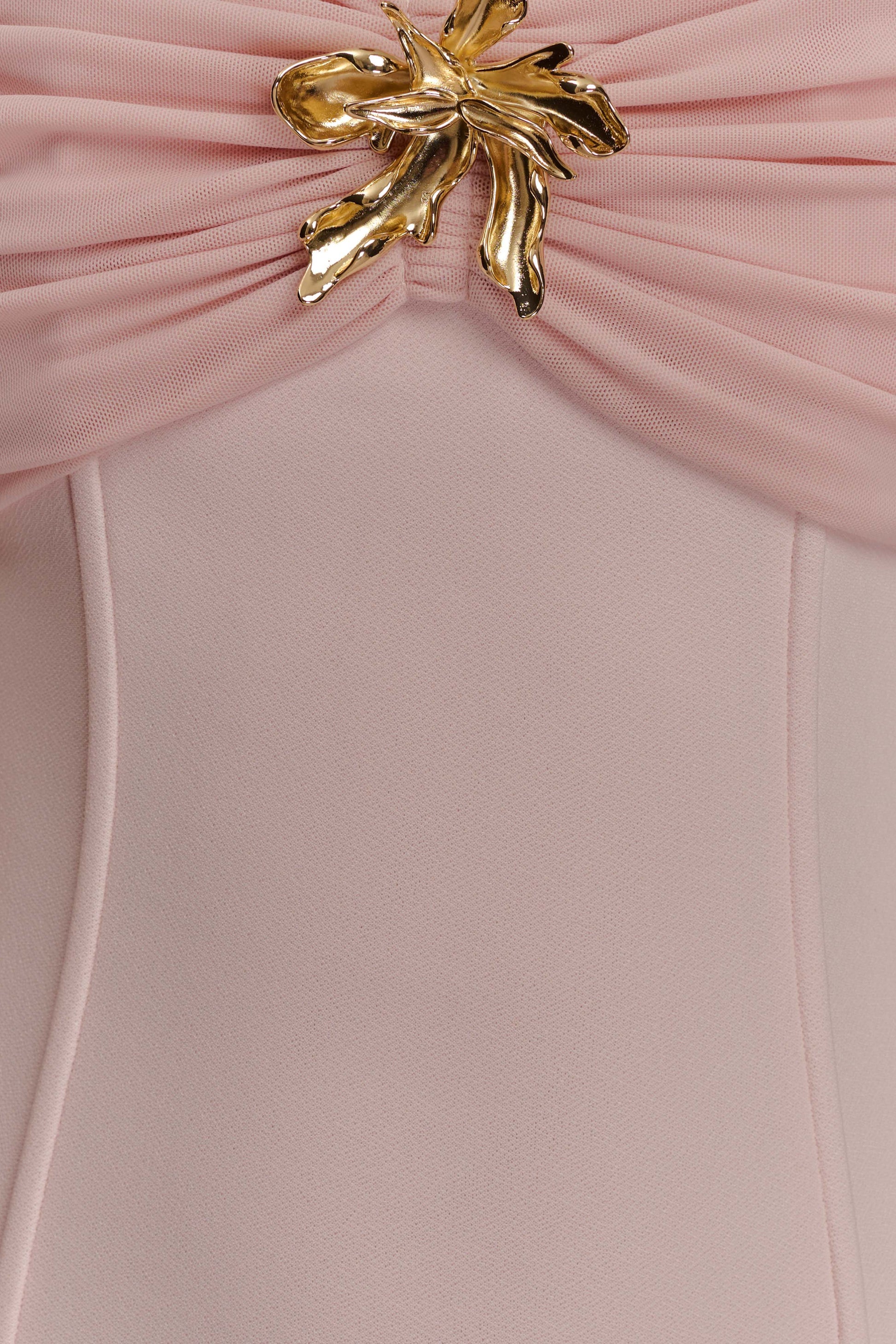 Kellie Off Shoulder Crepe Maxi Dress - Blush Pink #6