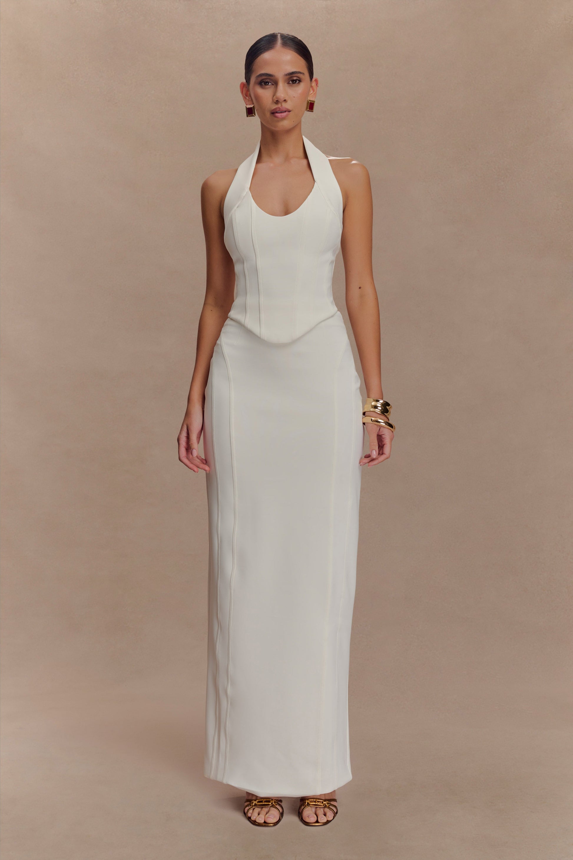 Alma High Waist Maxi Skirt - White #6