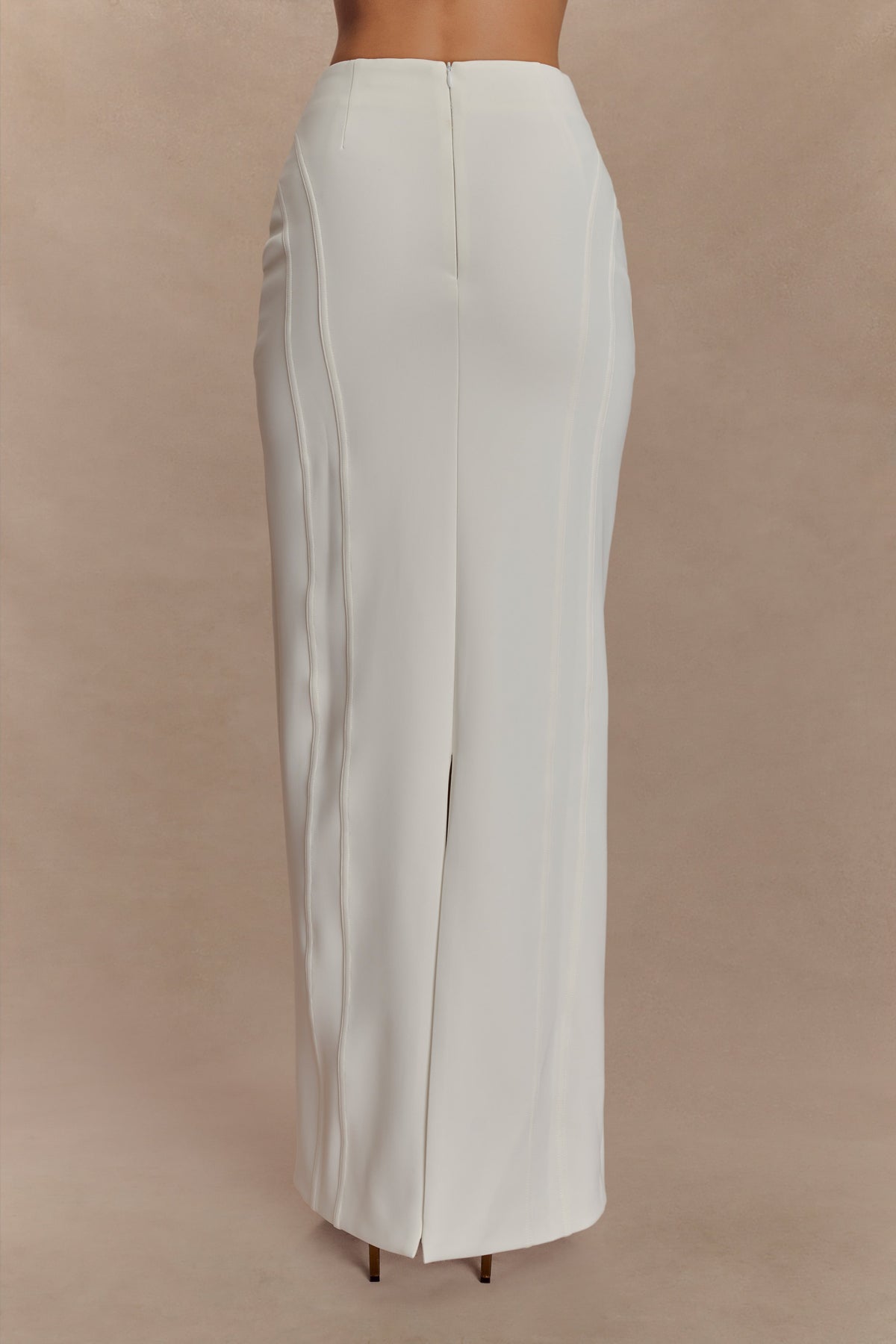 Alma High Waist Maxi Skirt - White #2