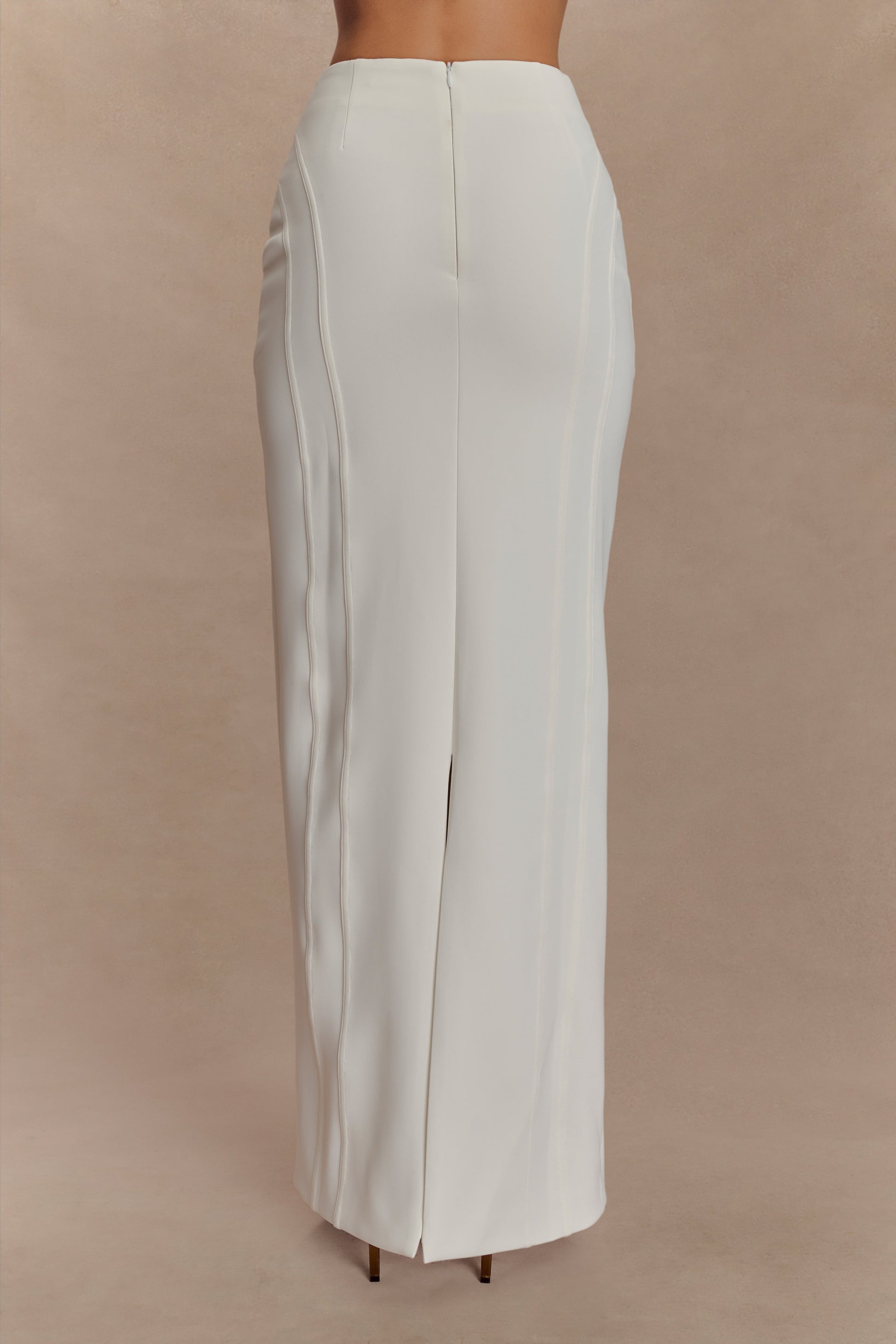 Alma High Waist Maxi Skirt - White #2