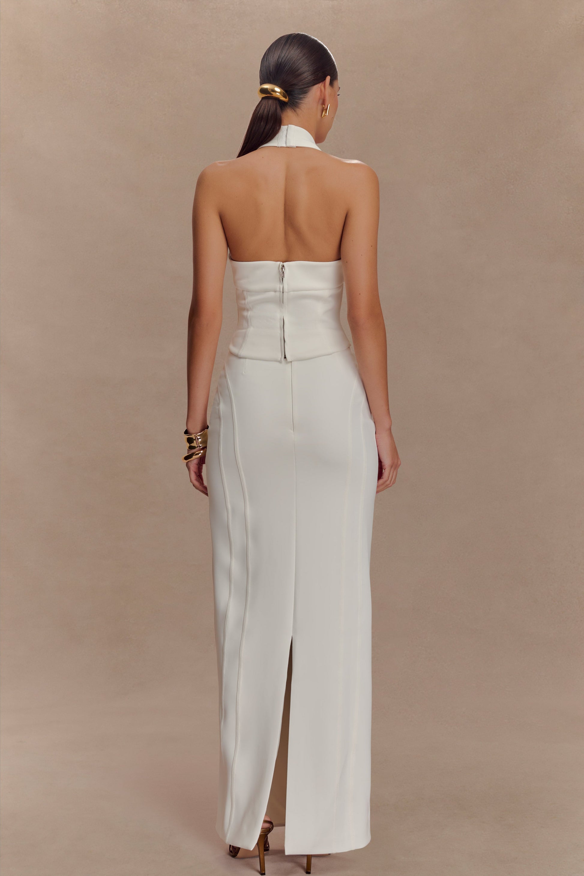 Alma High Waist Maxi Skirt - White #5