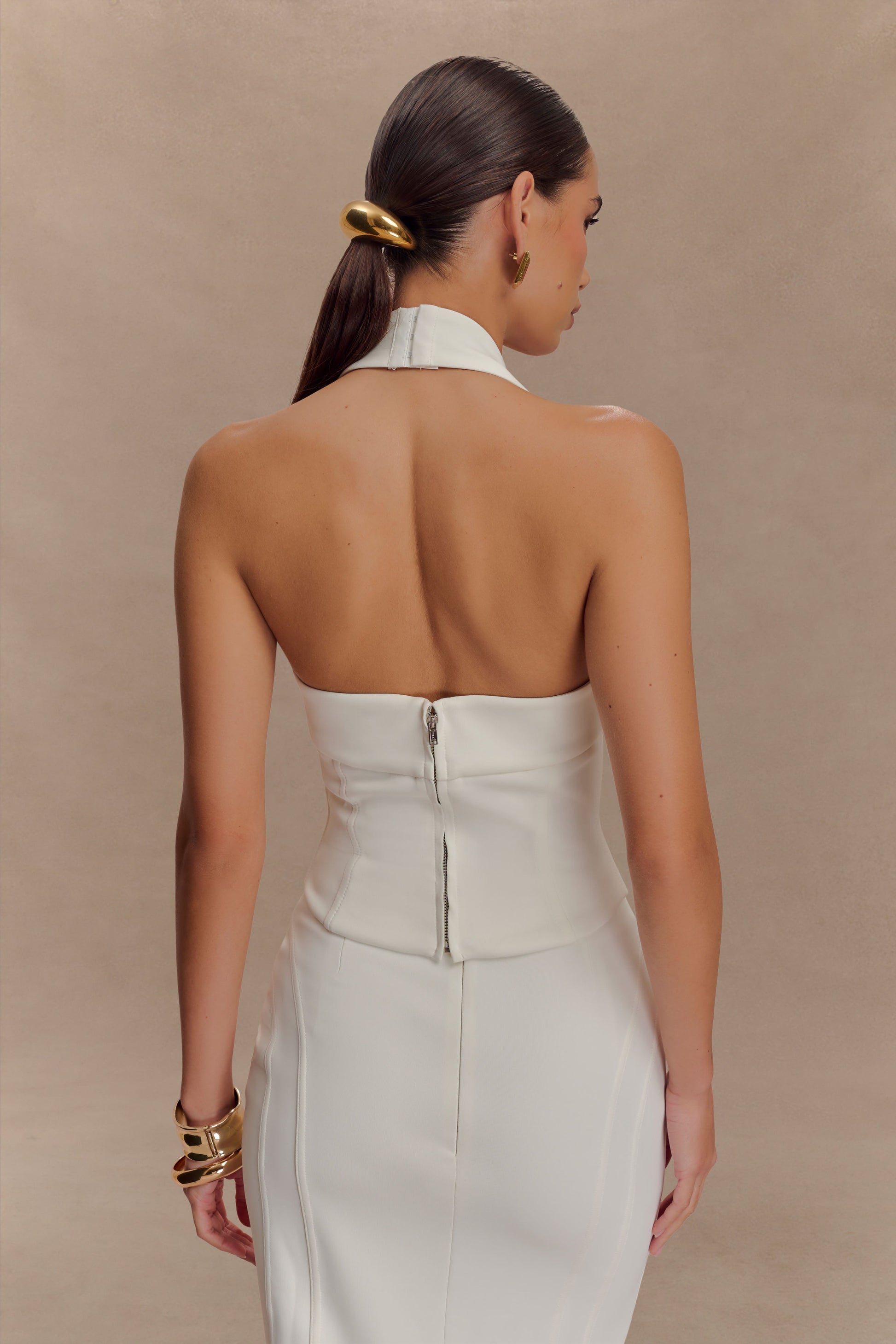 Meadow Corset Halter Top - White #2