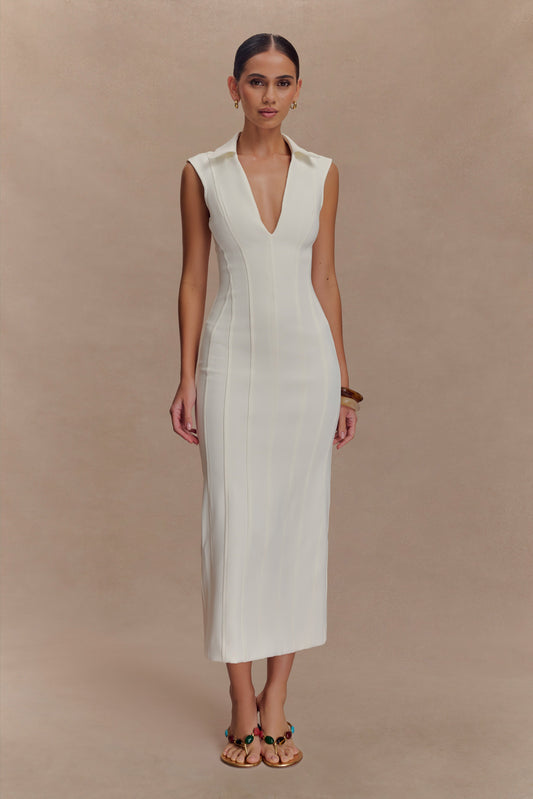 Keagan Sleeveless Midi Dress - Ivory