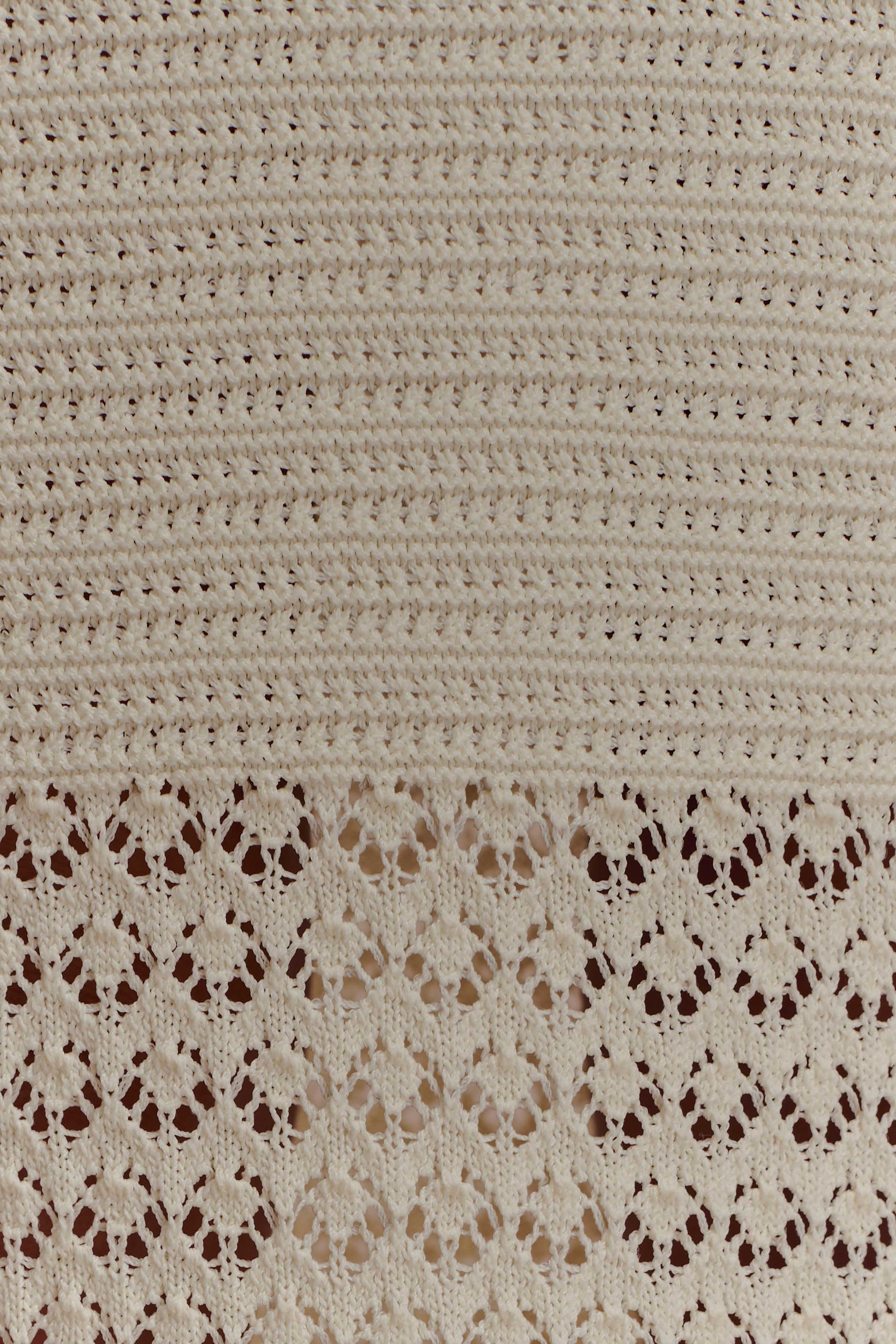 Madeline Scallop Knit Midi Skirt - Ivory #7