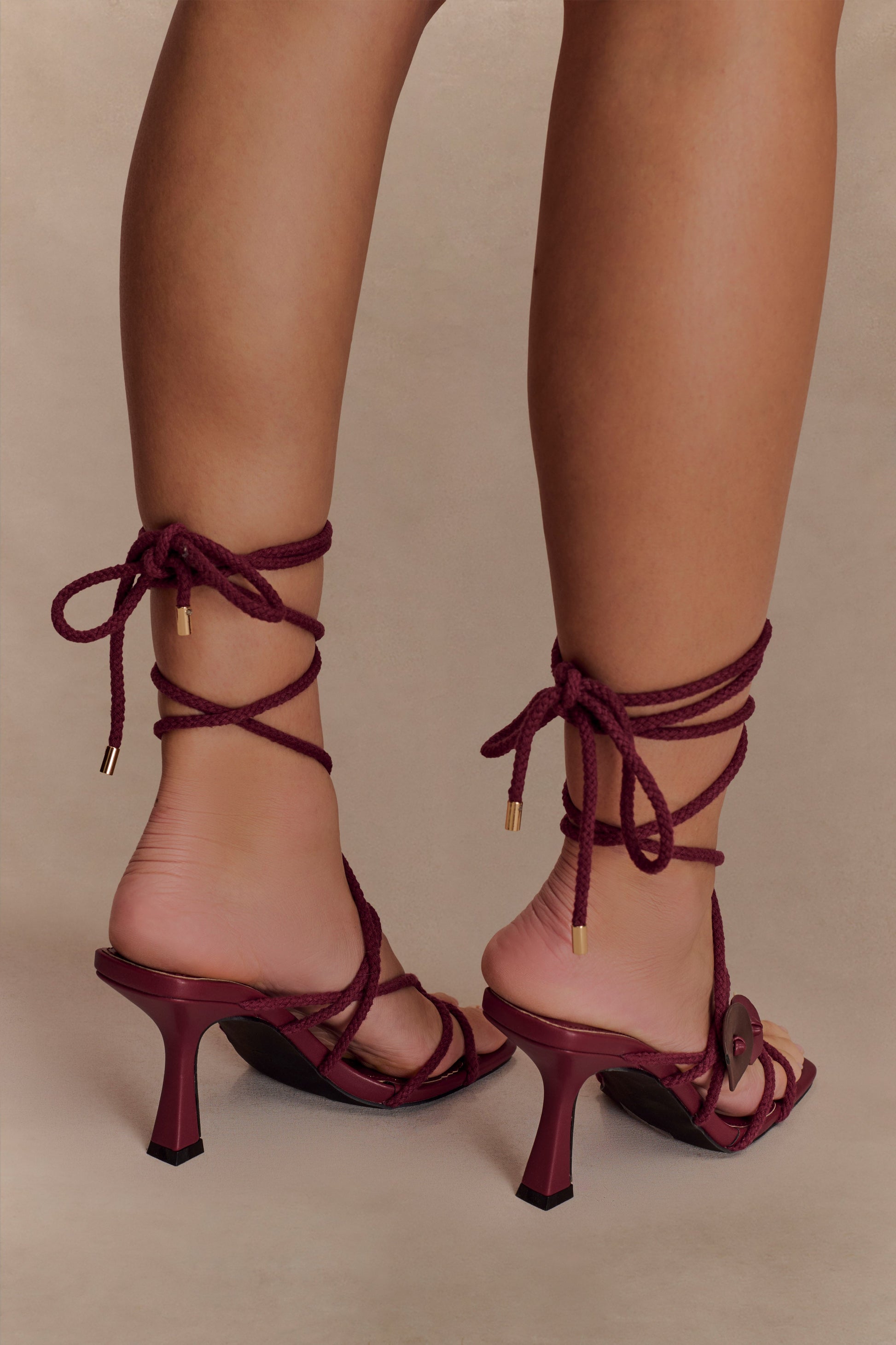 Ezekiel Strappy Sandal Heel - Wine #2