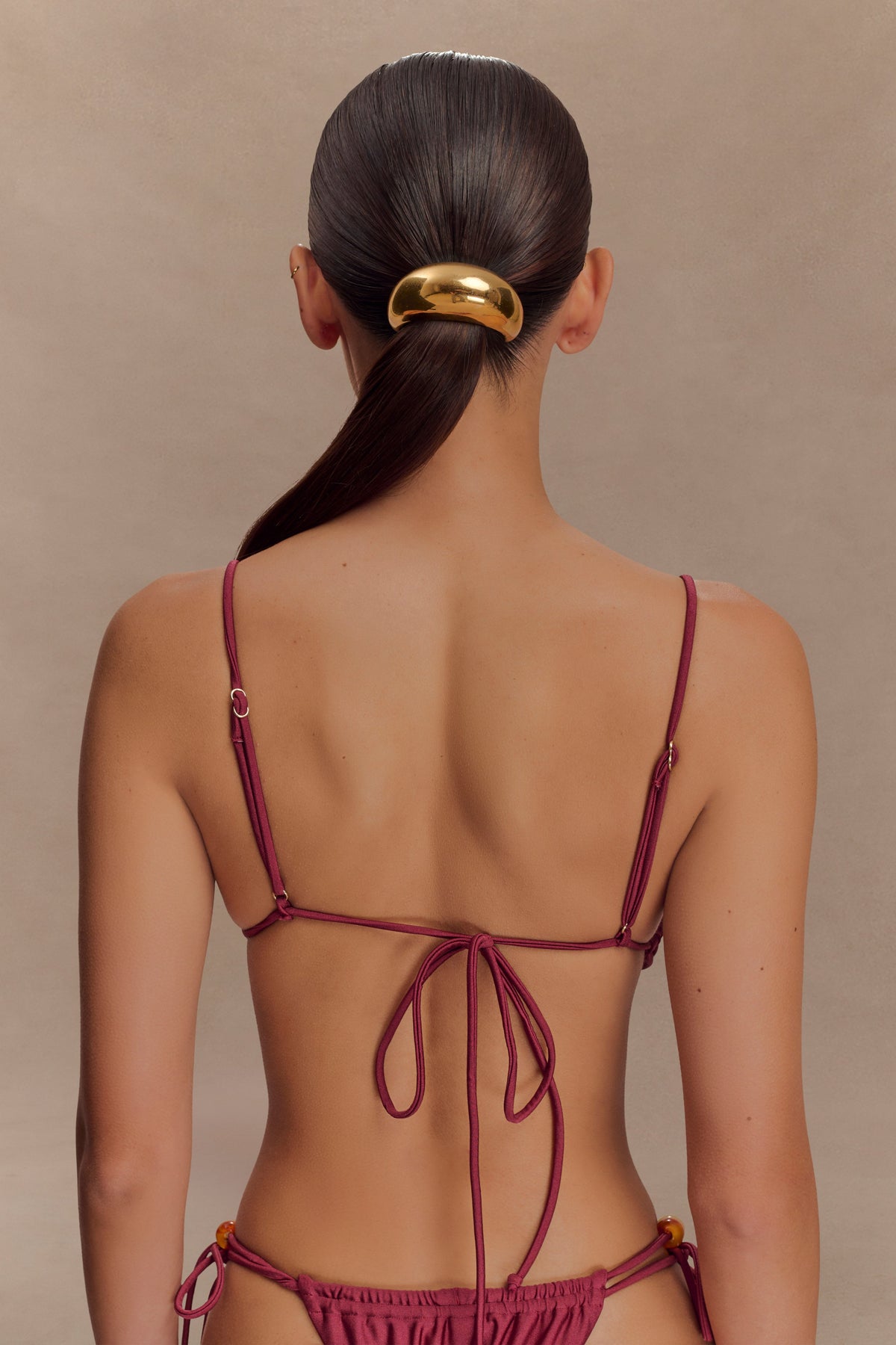 Memphis Beaded Bikini Top - Wine #4