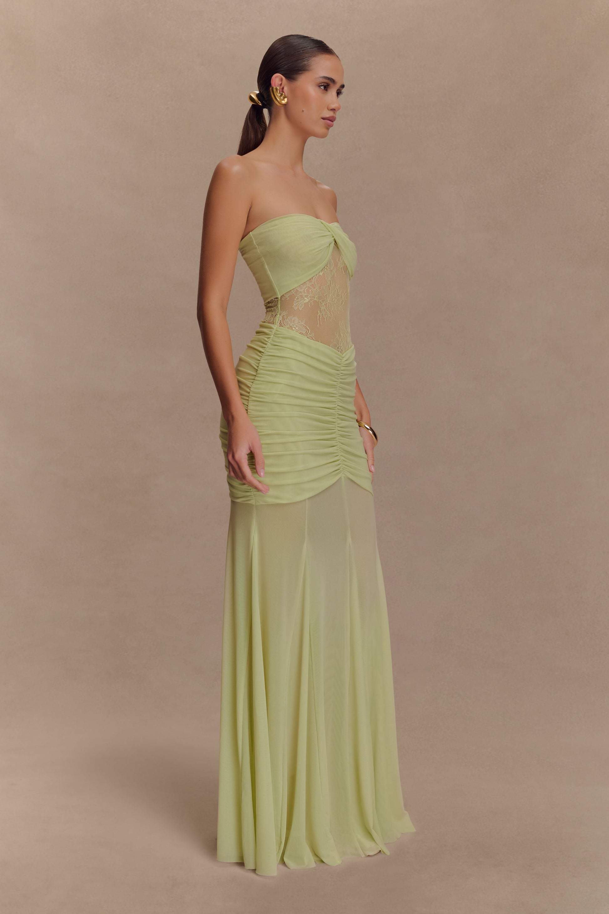 Khadijah Lace And Mesh Maxi Dress - Sage #5