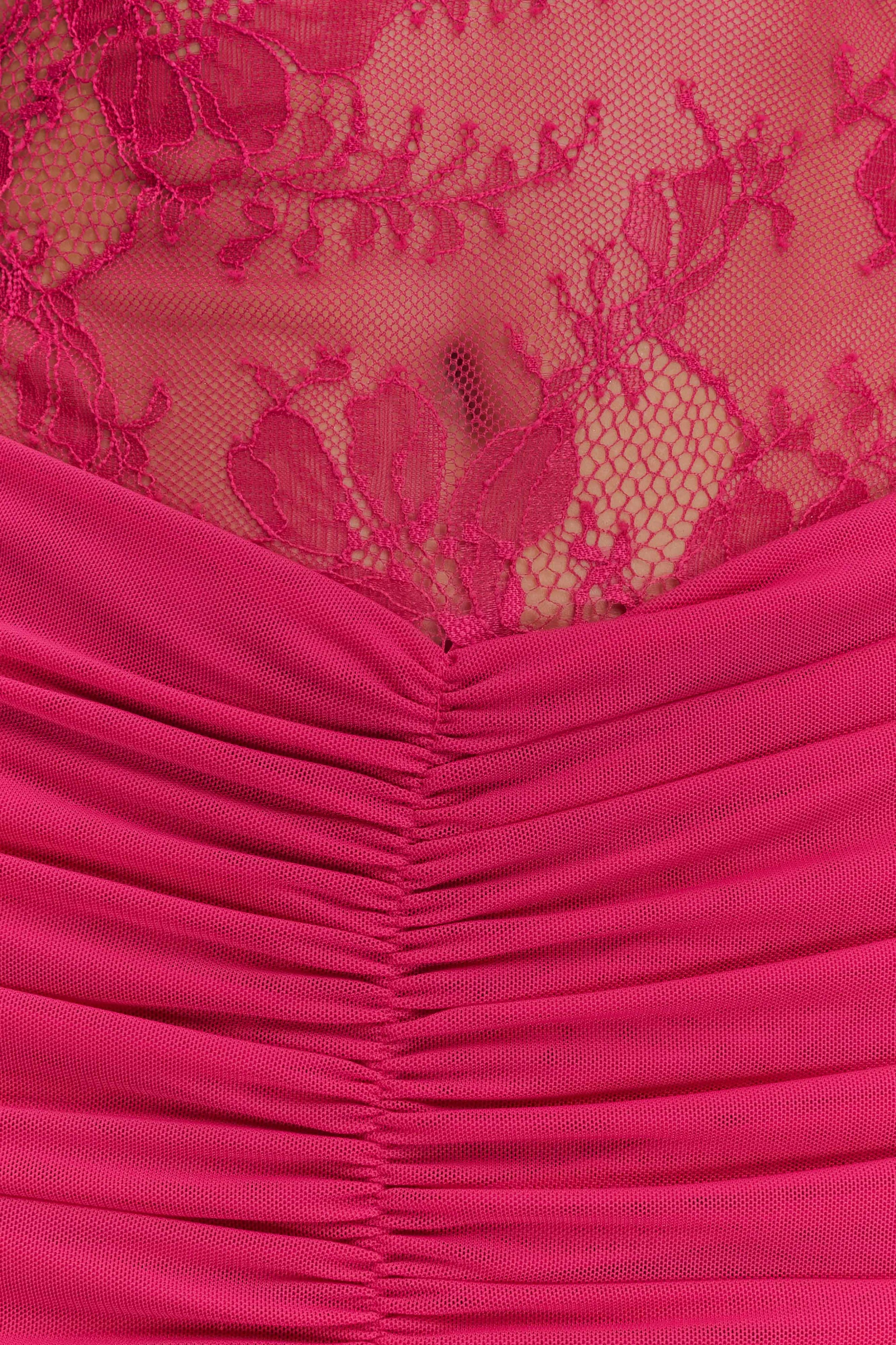 Khadijah Lace And Mesh Maxi Dress - Dragonfruit #5