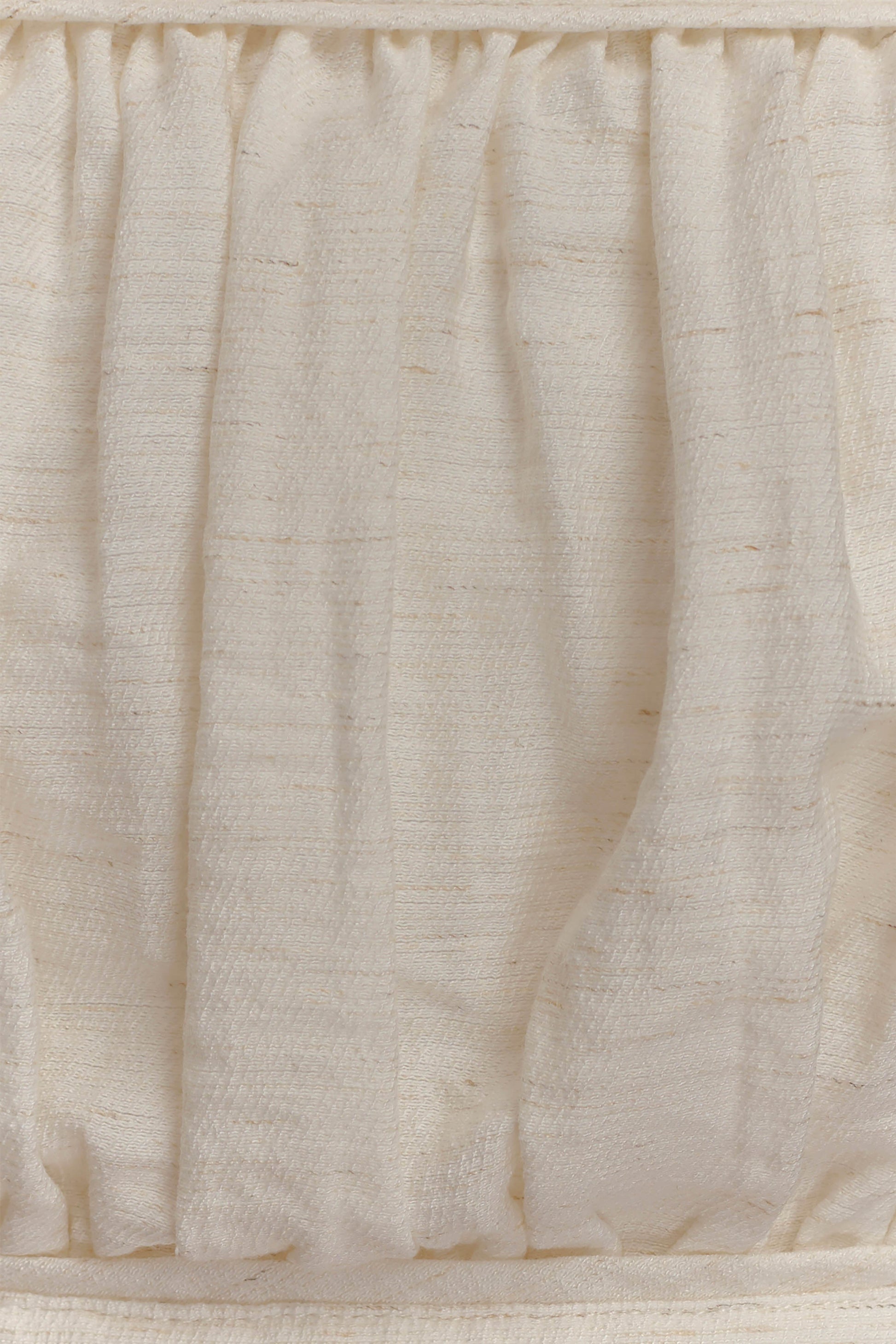 Scottie Shirred Linen Bandeau - Oat Marle #7