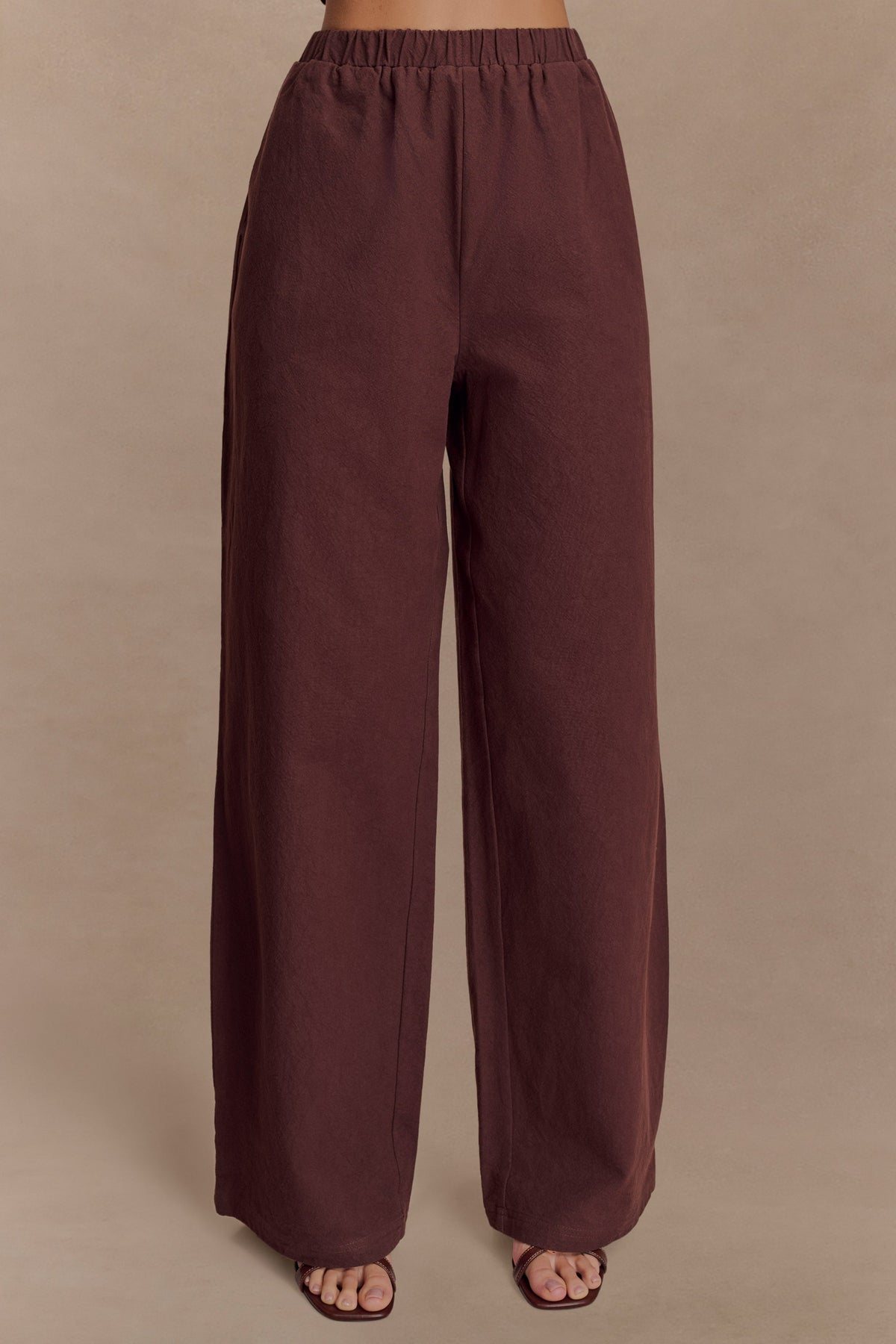 Janayia Cotton Wide Leg Pants - Dark Espresso #4
