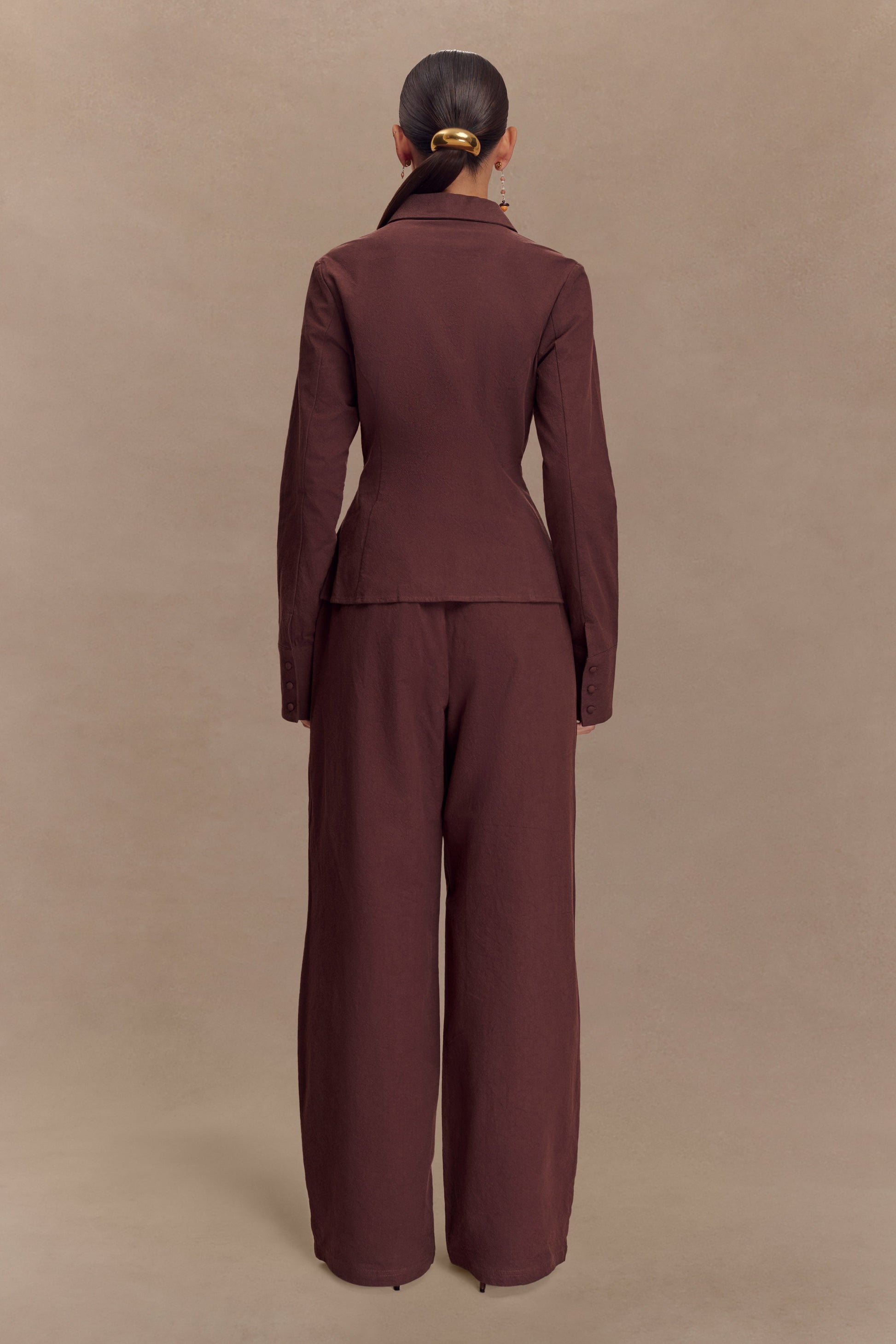 Annalee Cotton Beaded Tie Shirt - Dark Espresso #6