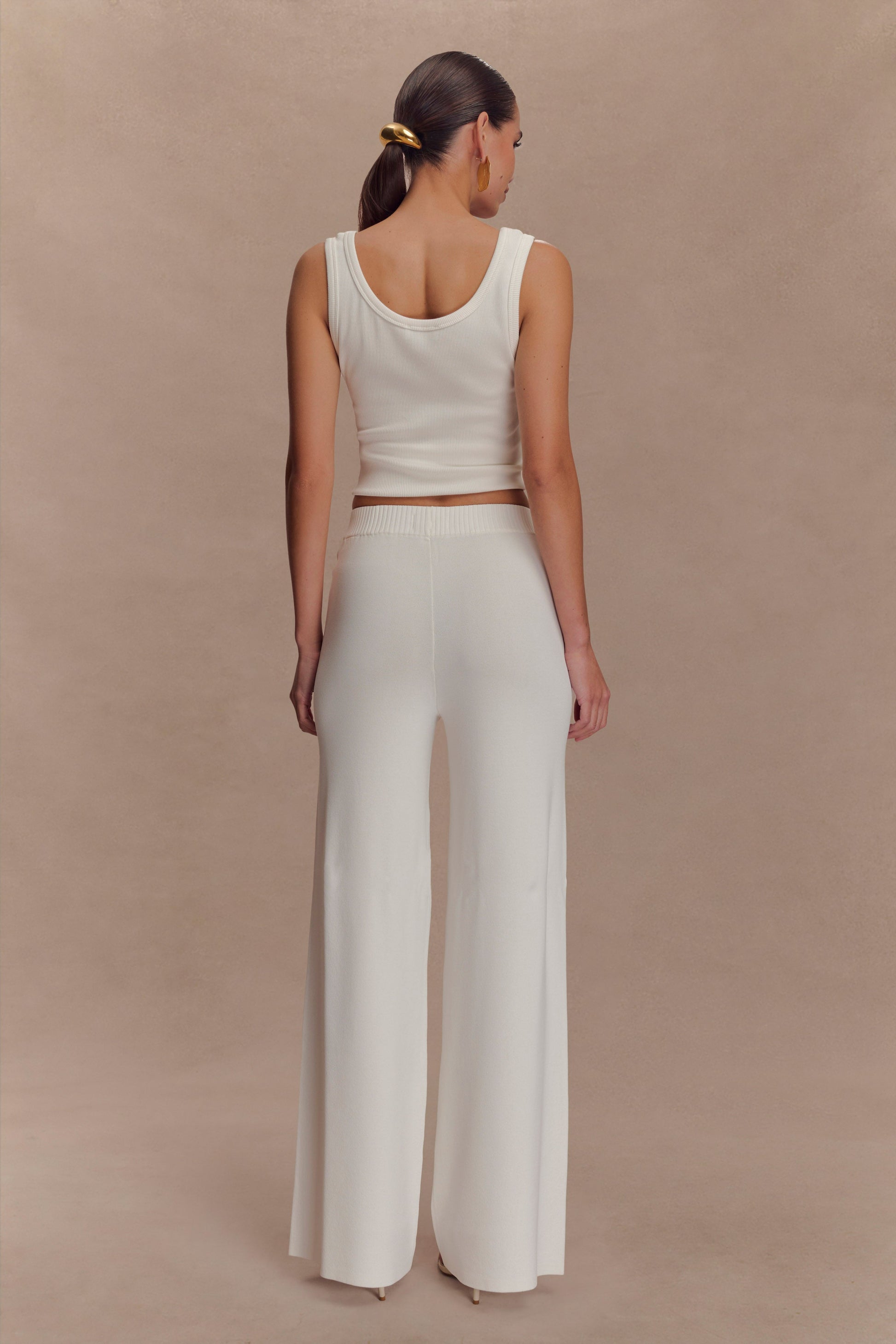 Fabiana Wide Leg Knit Pant - White #5