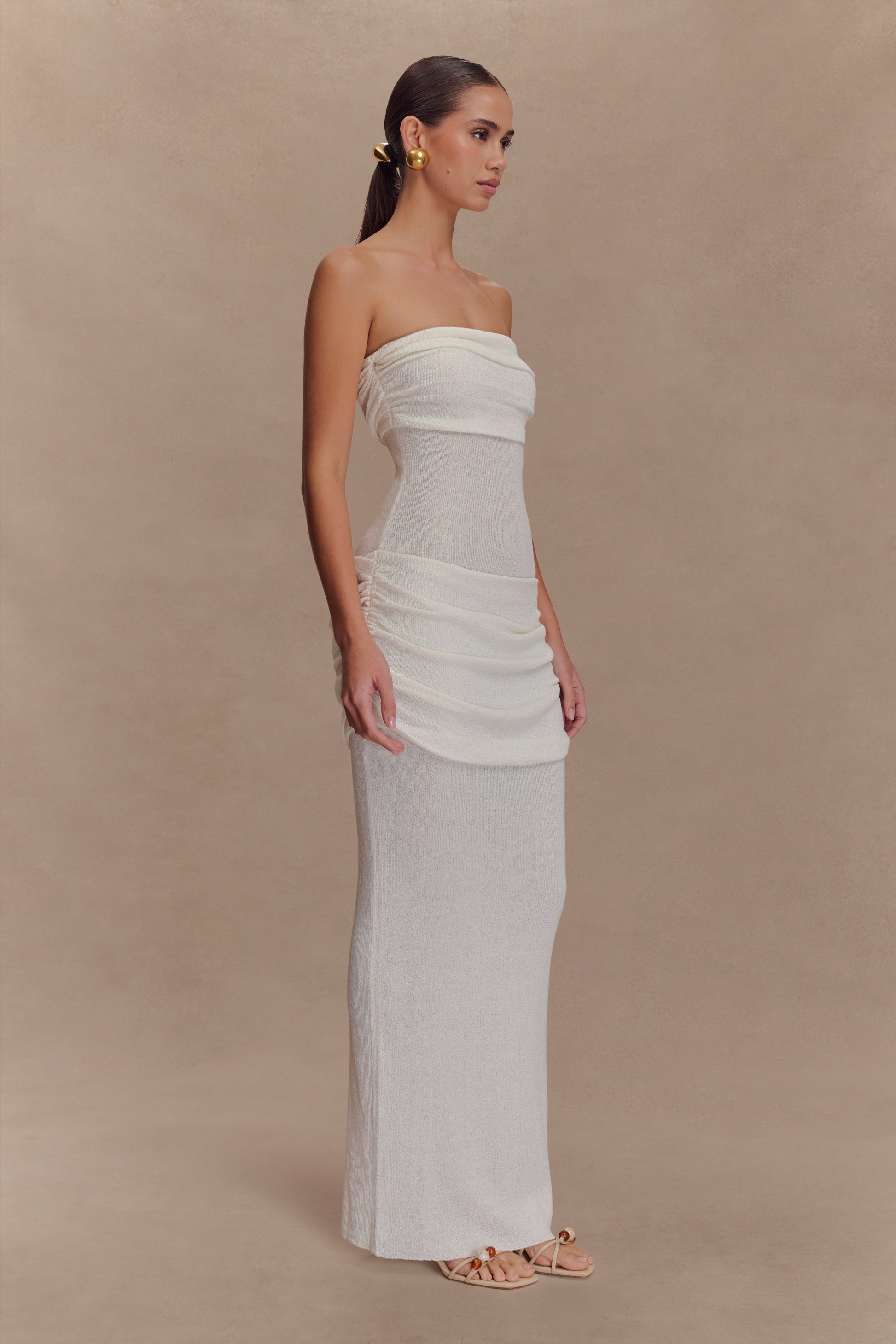 Elora Strapless Knit Maxi Dress - Ivory #5