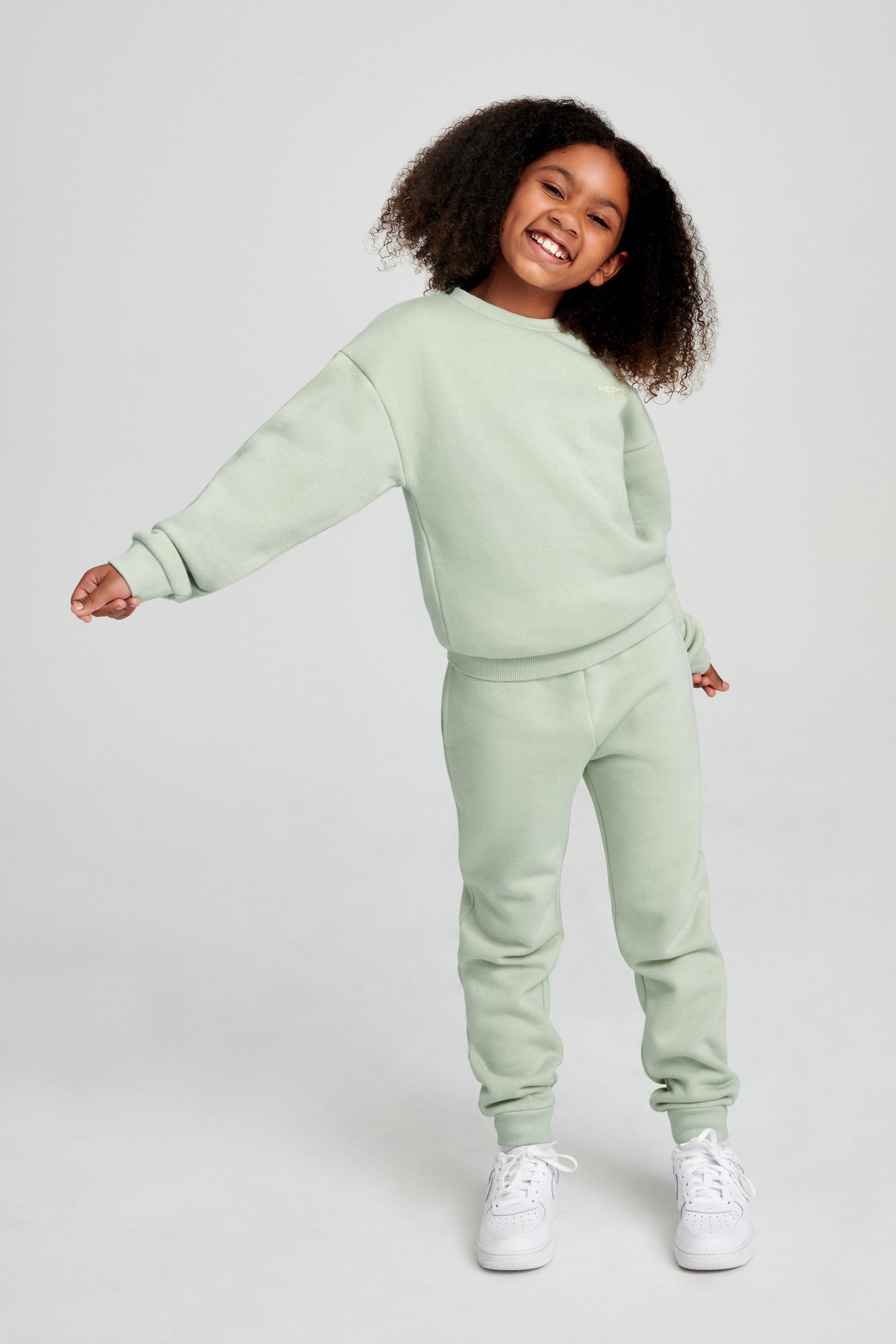 Phoenix Kids Unisex Crewneck Jumper - Light Sage