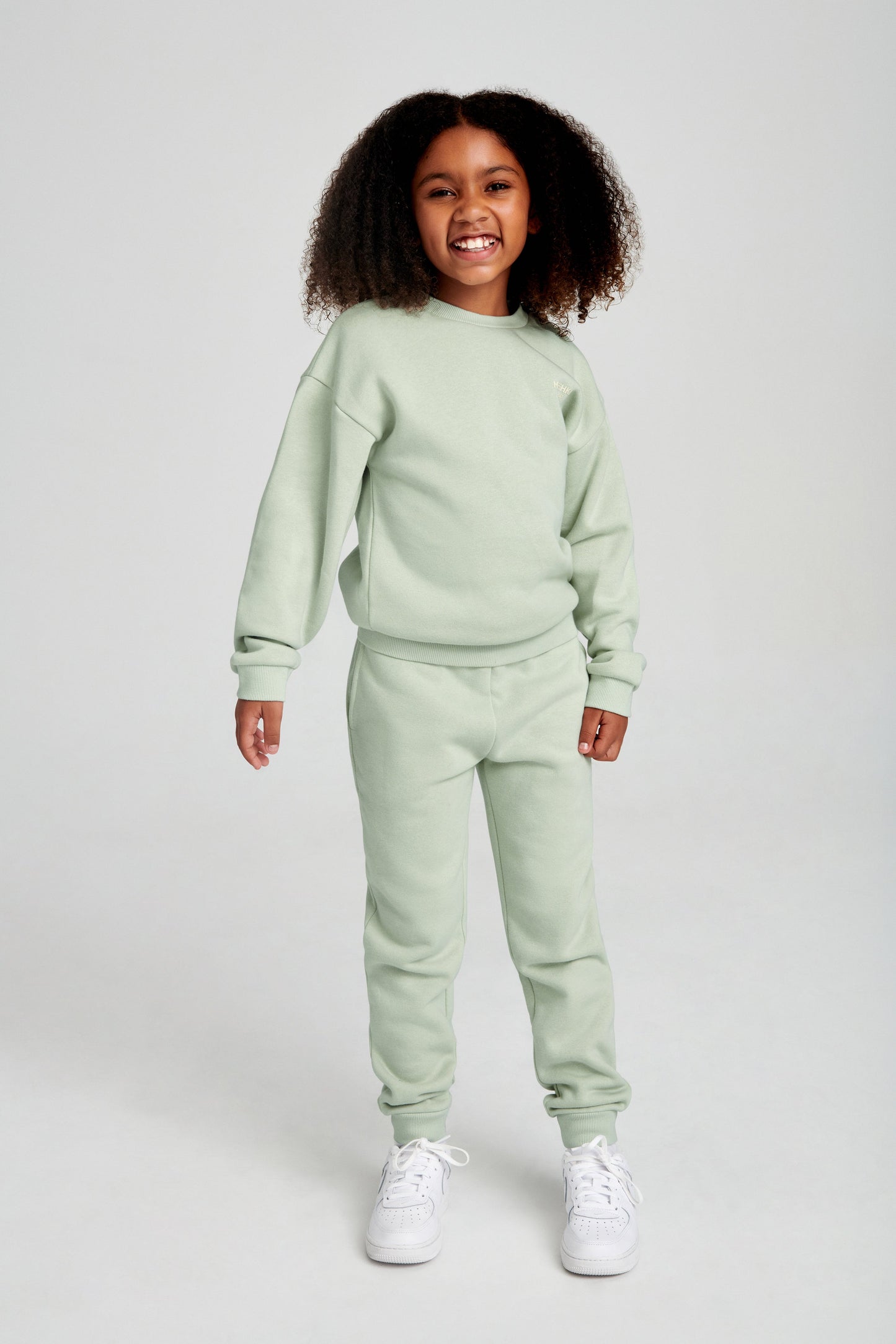 Phoenix Kids Unisex Crewneck Jumper - Light Sage