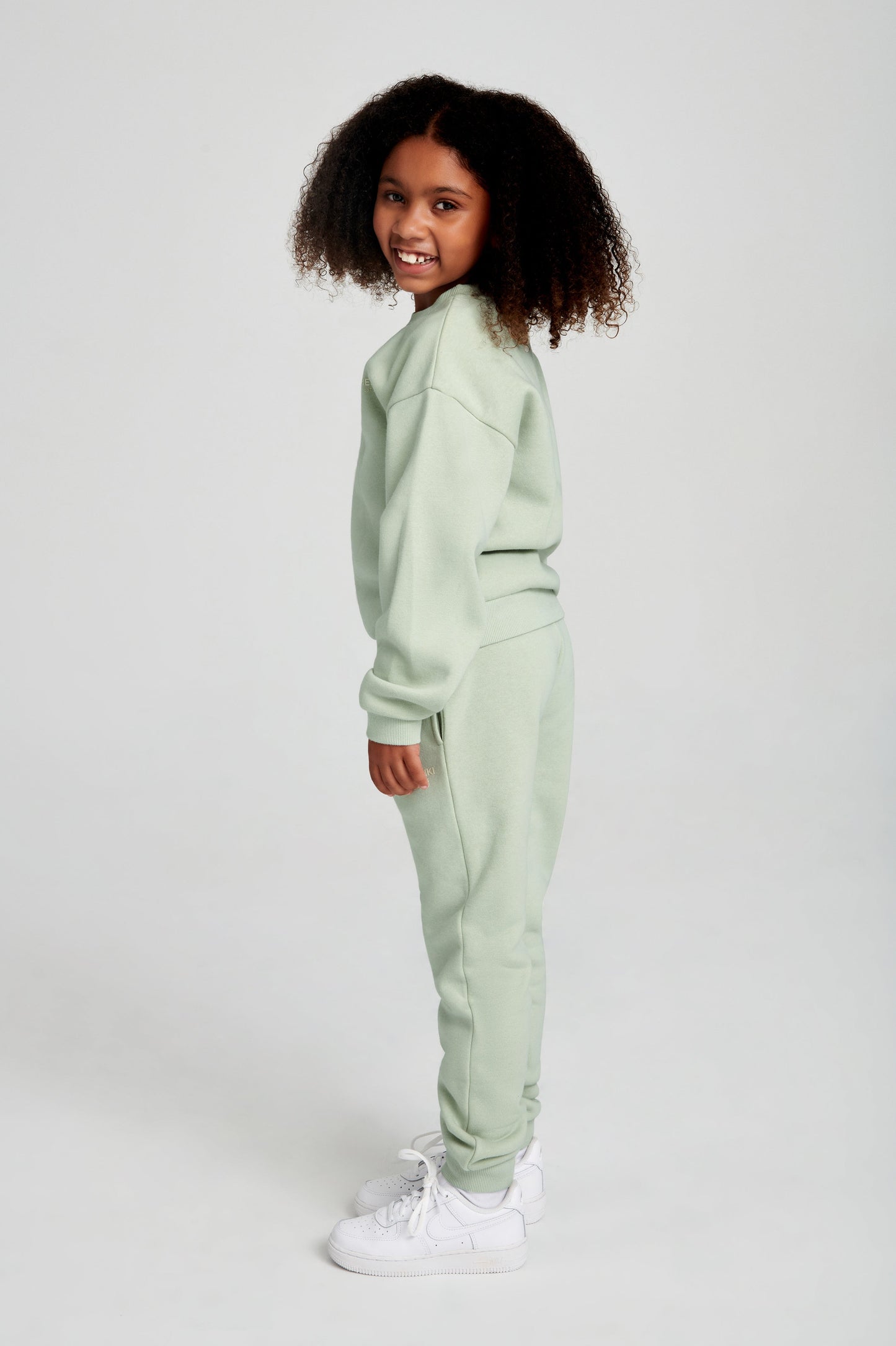 Phoenix Kids Unisex Crewneck Jumper - Light Sage