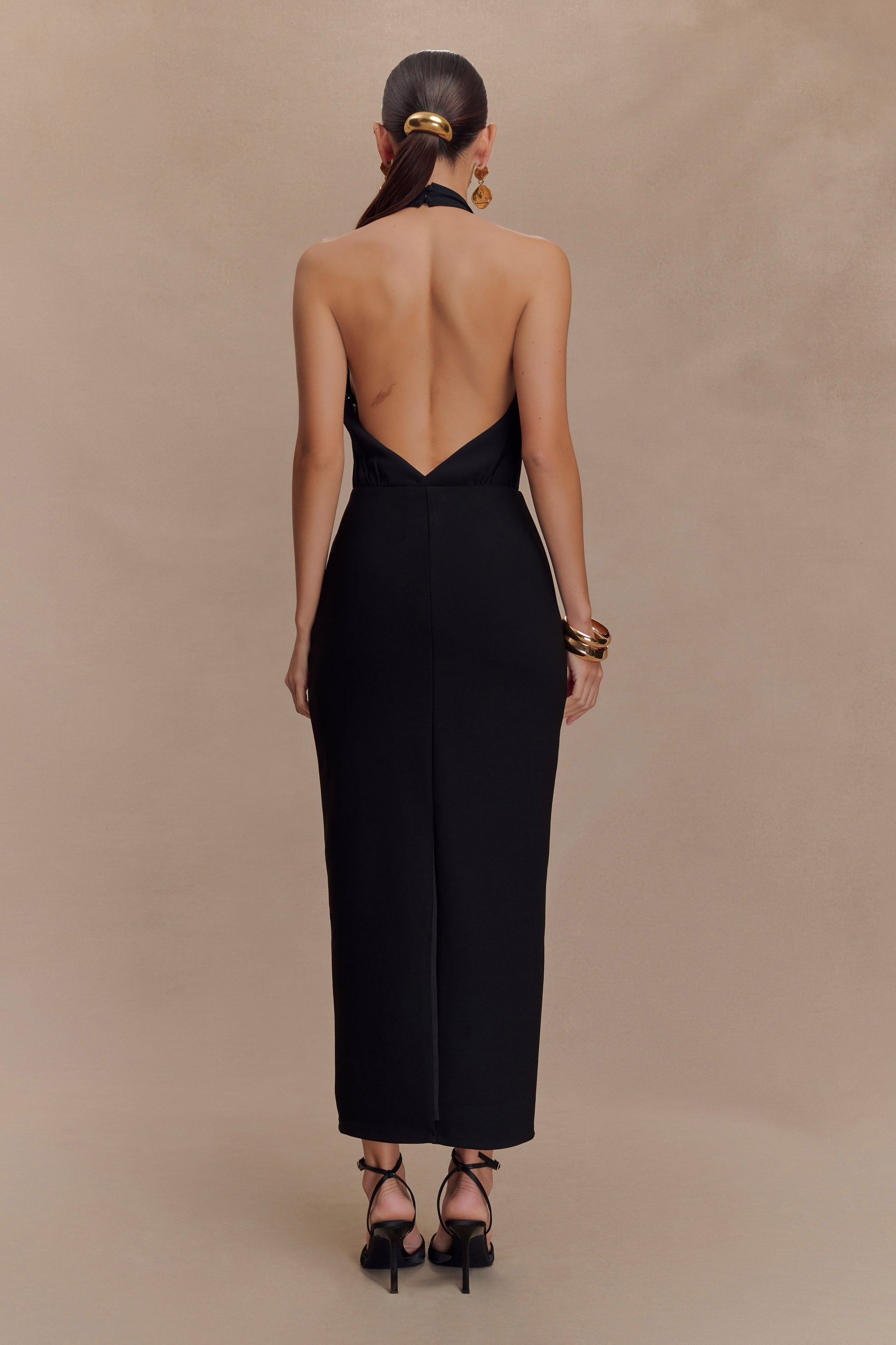 Mierah Halter Midi Dress - Black #2