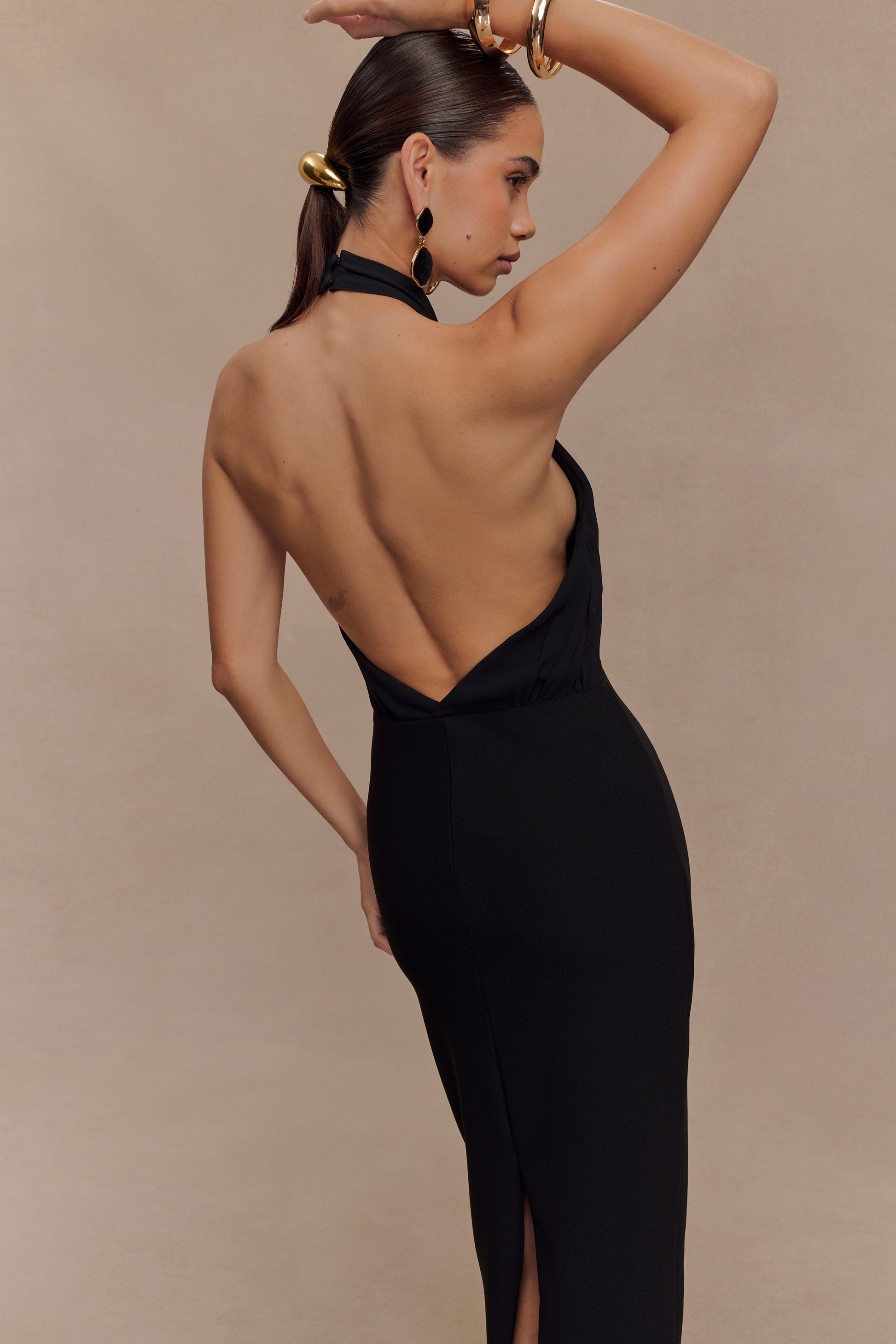 Mierah Halter Midi Dress - Black #4