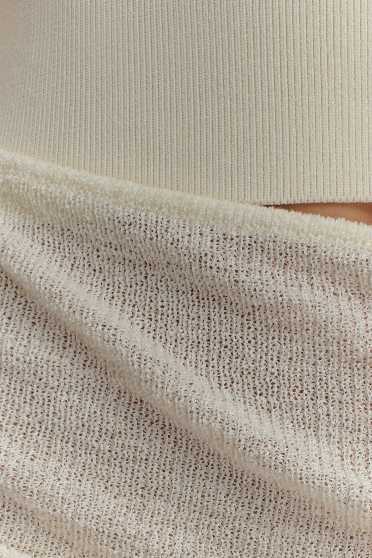 Cali Drape Skirt Knit Mini Dress - Ivory #7