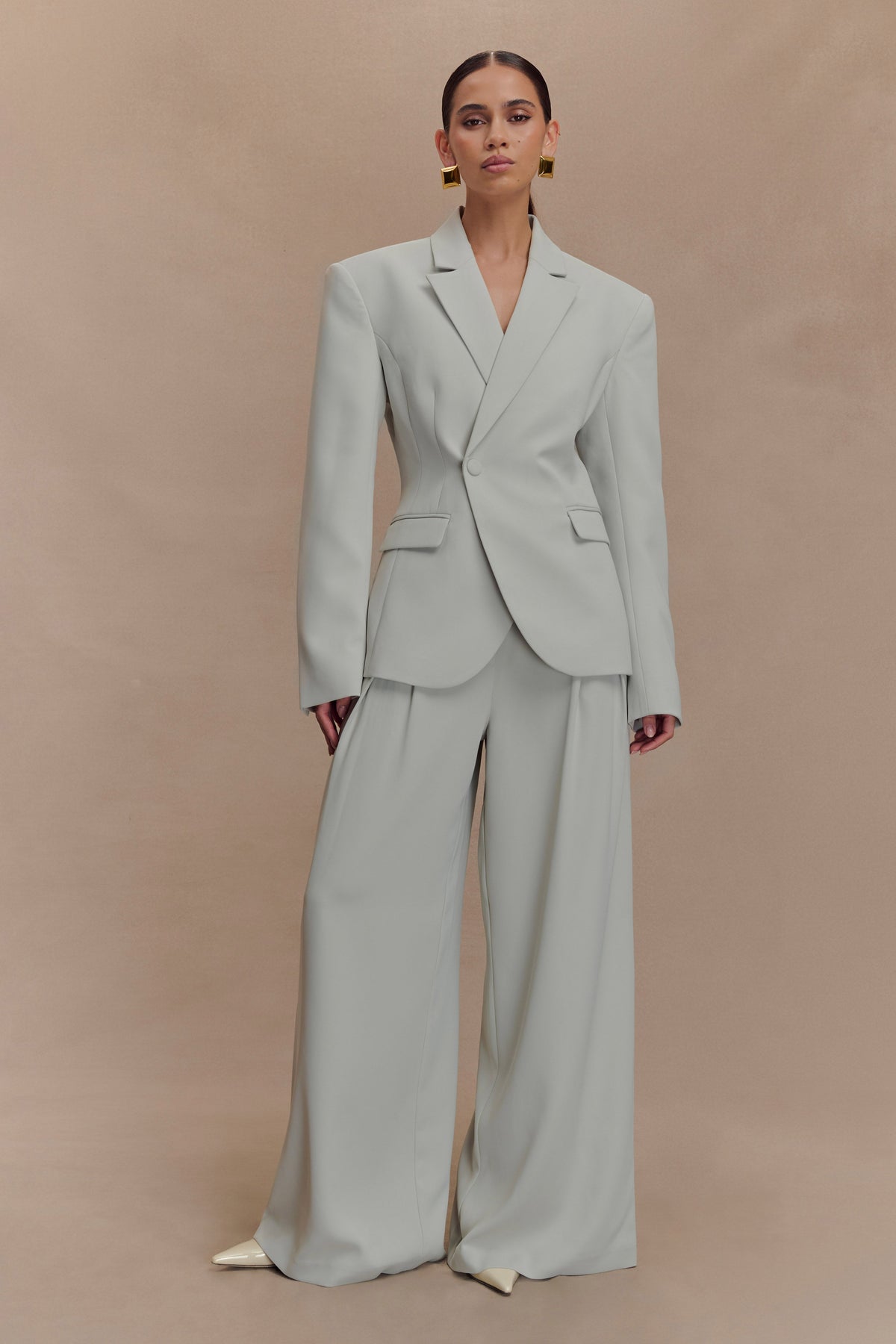 Jameson Cinched Suiting Blazer - Light Sage #5