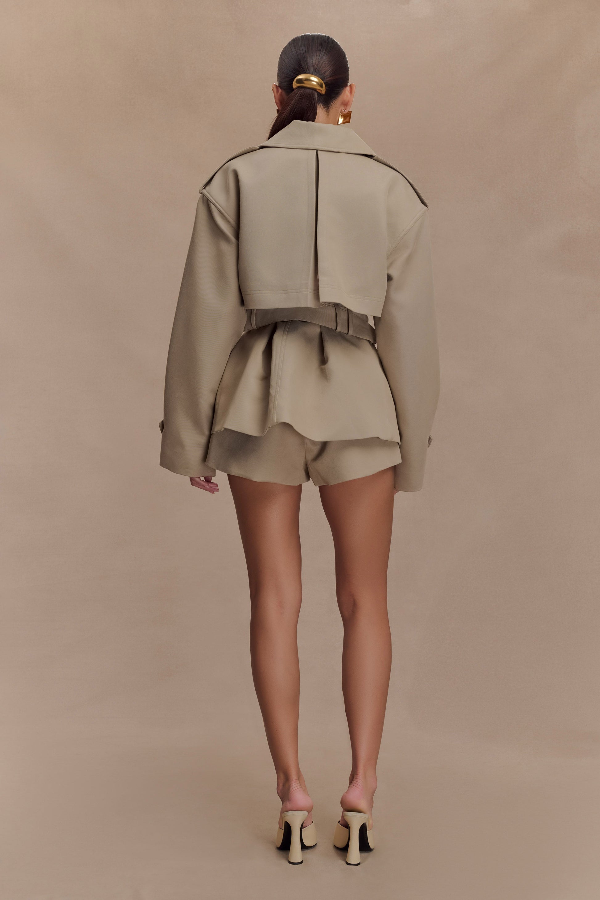Alden Short Trench Jacket - Pebble #3