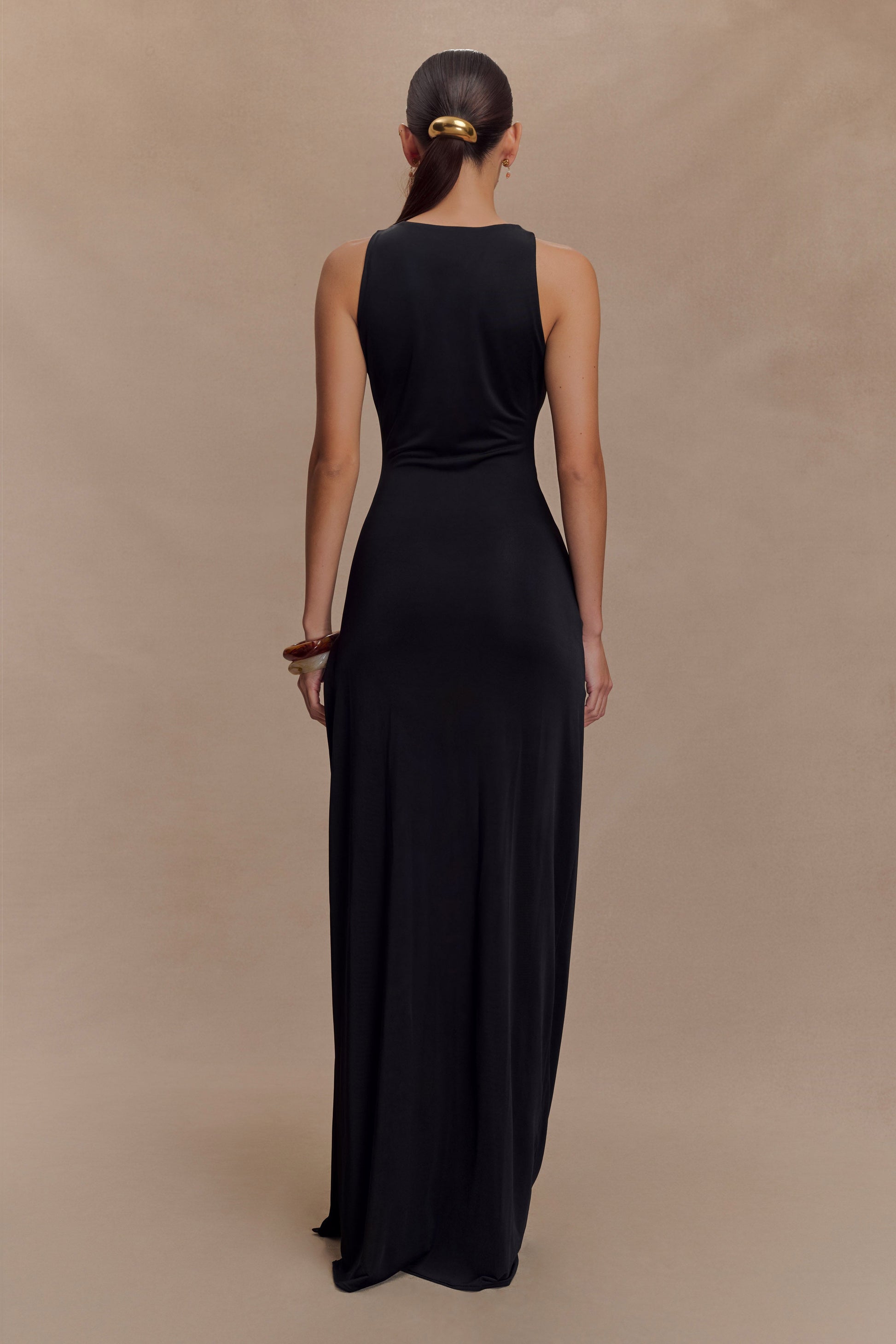 Kaiden Slinky Beaded Maxi Dress - Black #2