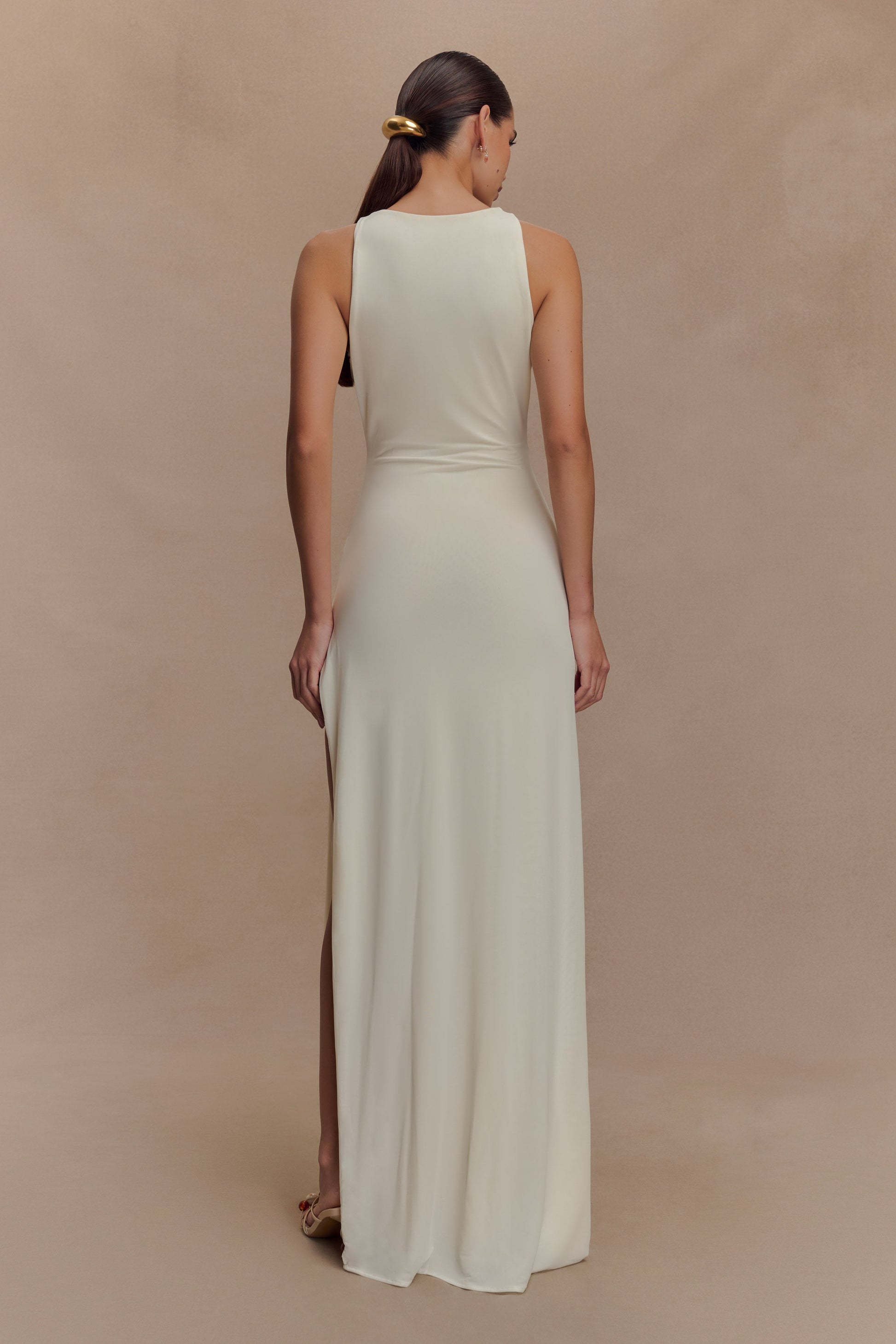 Kaiden Slinky Beaded Maxi Dress - Ivory #3