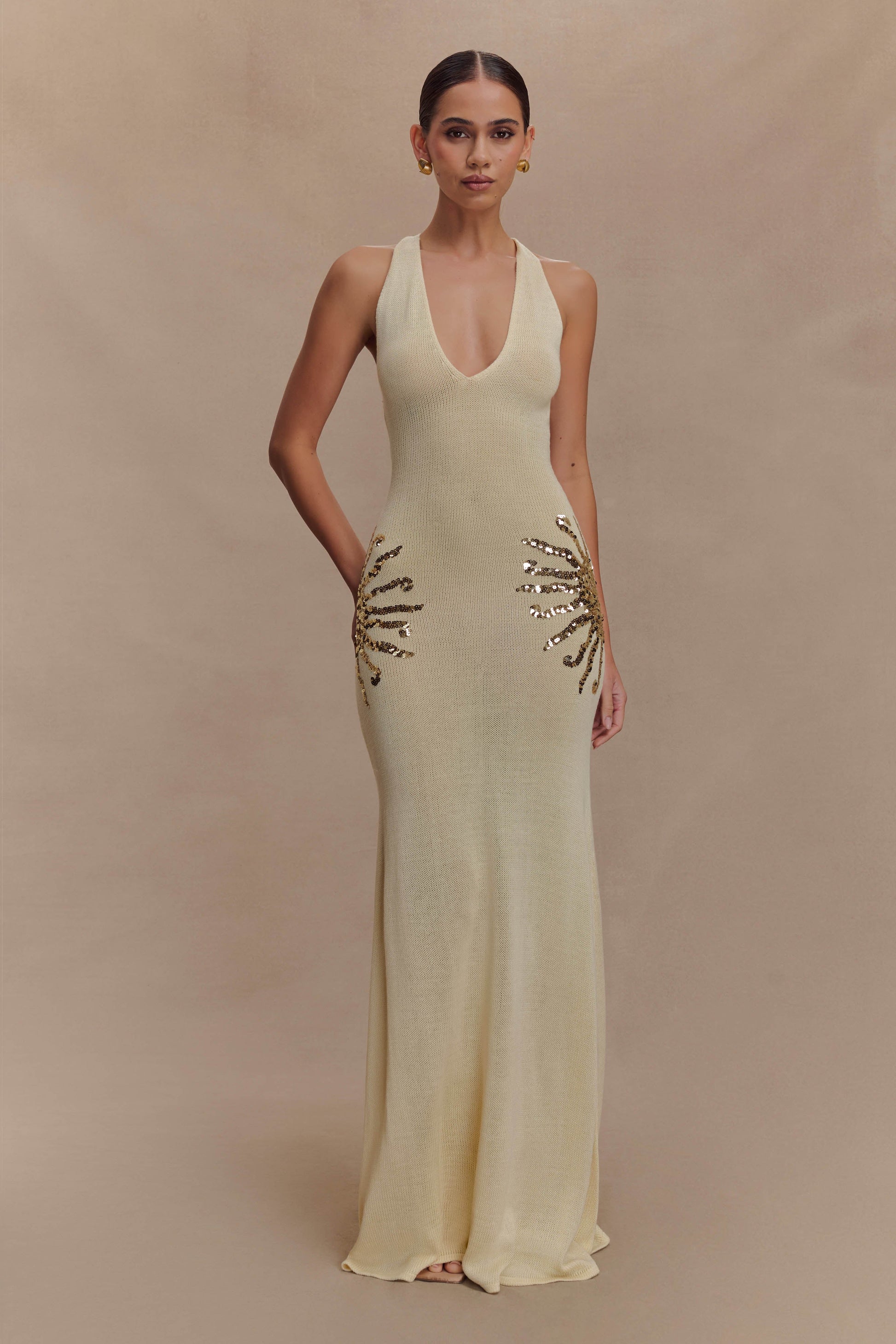 Ellington Knit Maxi Dress With Sequin - Ivory #7
