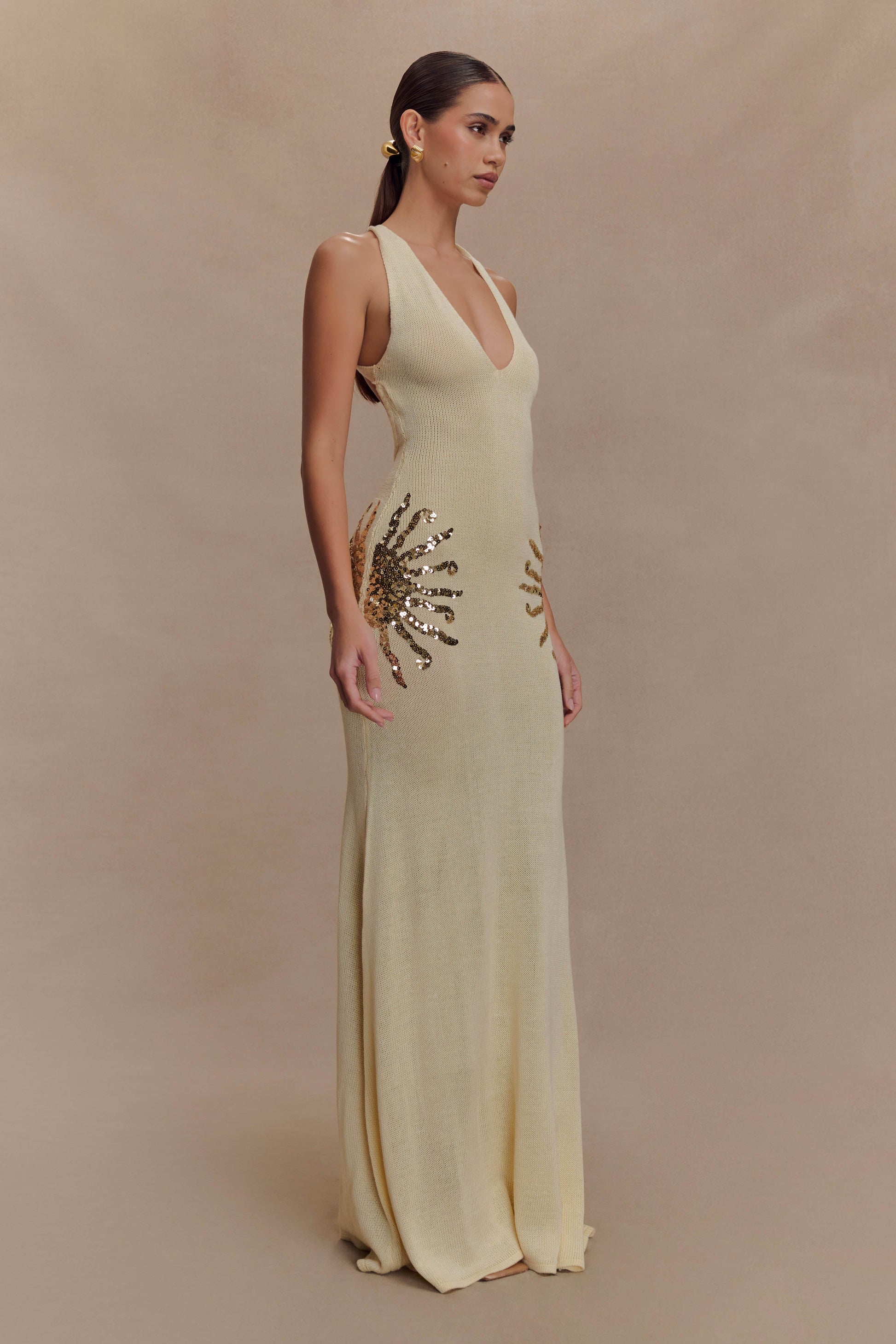 Ellington Knit Maxi Dress With Sequin - Ivory #6