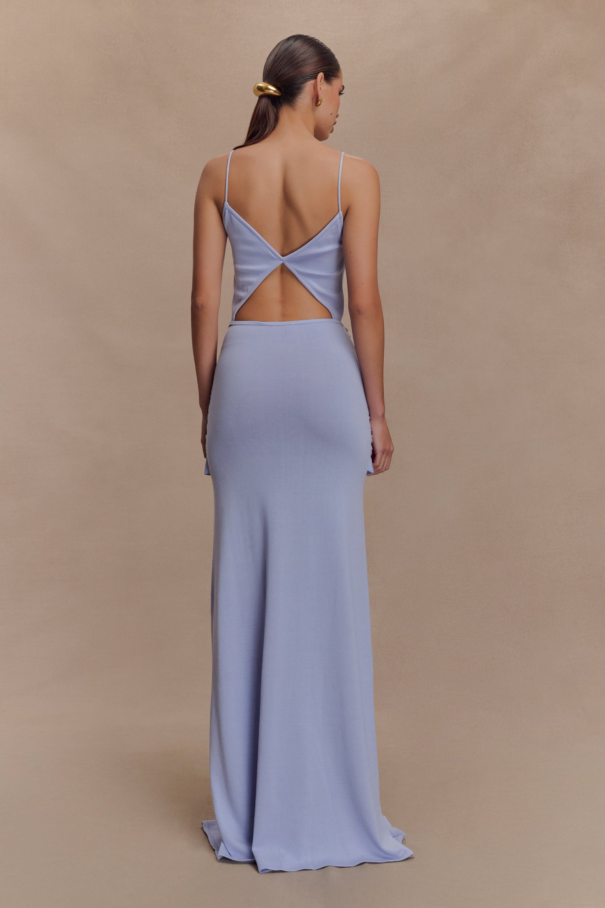 Reama Wrap Over Knit Maxi Dress - Cornflower Blue #2