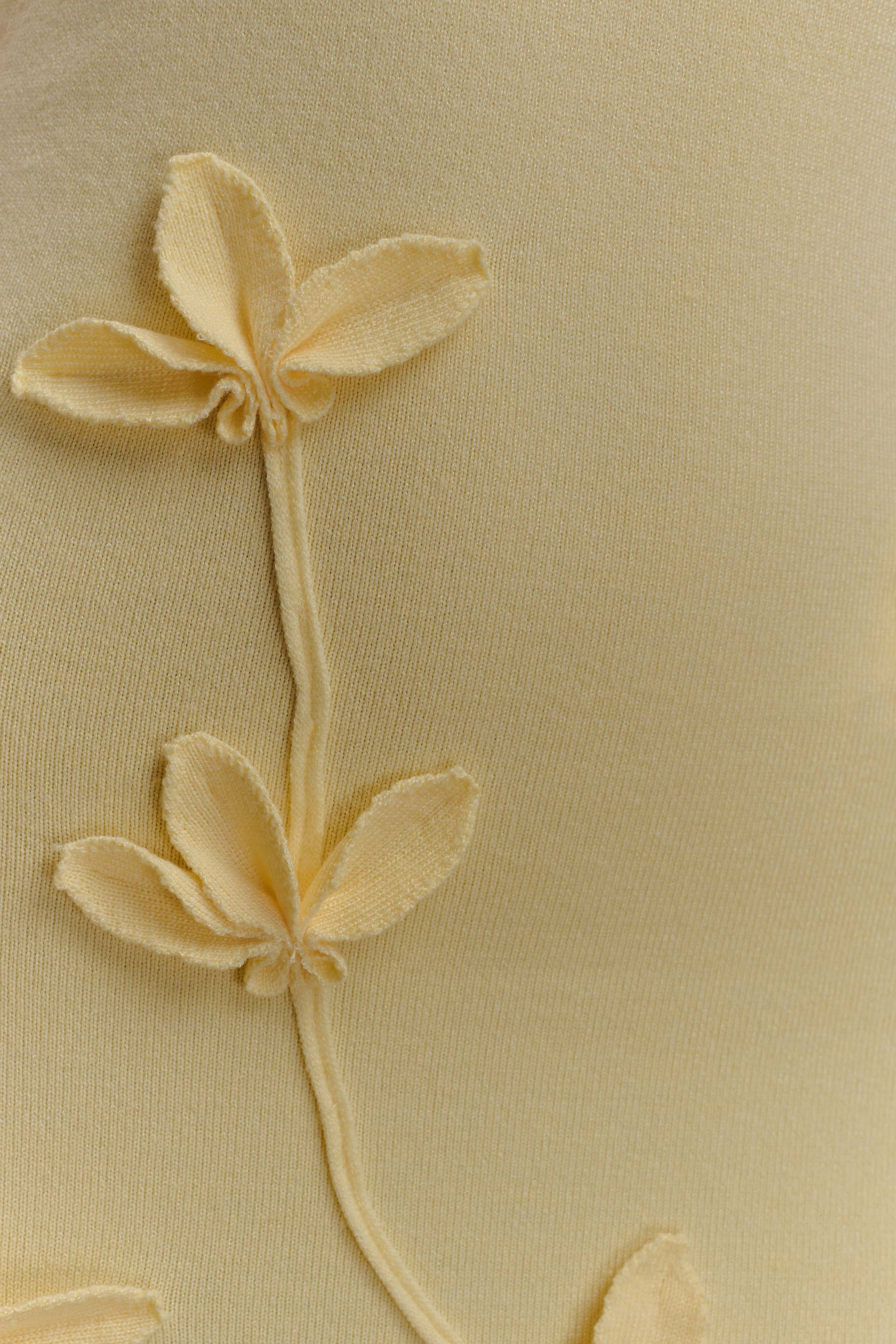 Wynn Floral Knit Midi Dress - Lemon #6