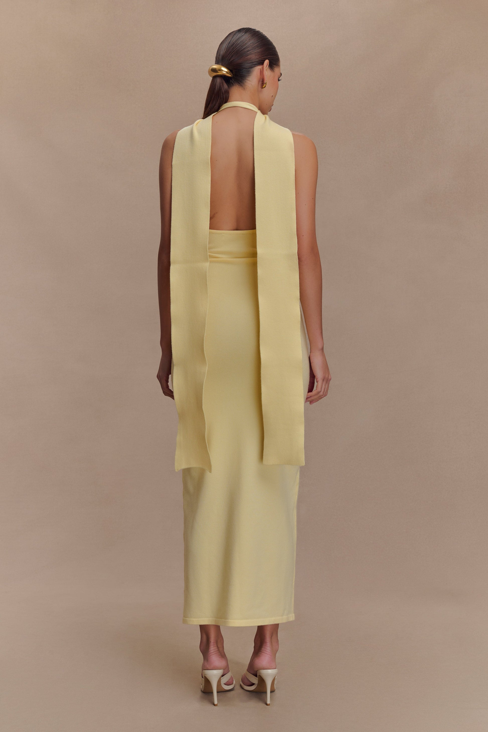 Wynn Floral Knit Midi Dress - Lemon #2