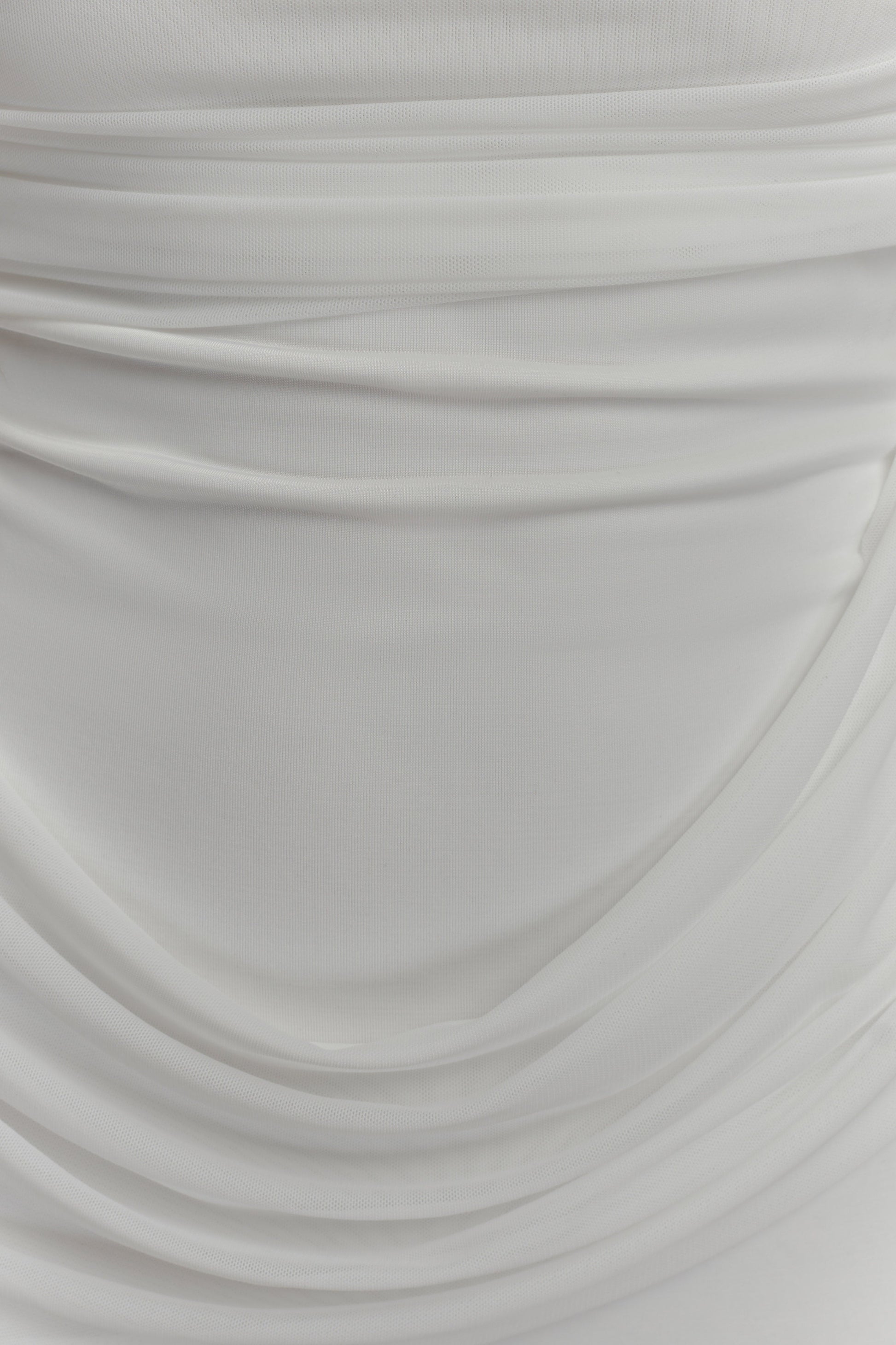 Gabrielle Slinky And Mesh Maxi Dress - White #6