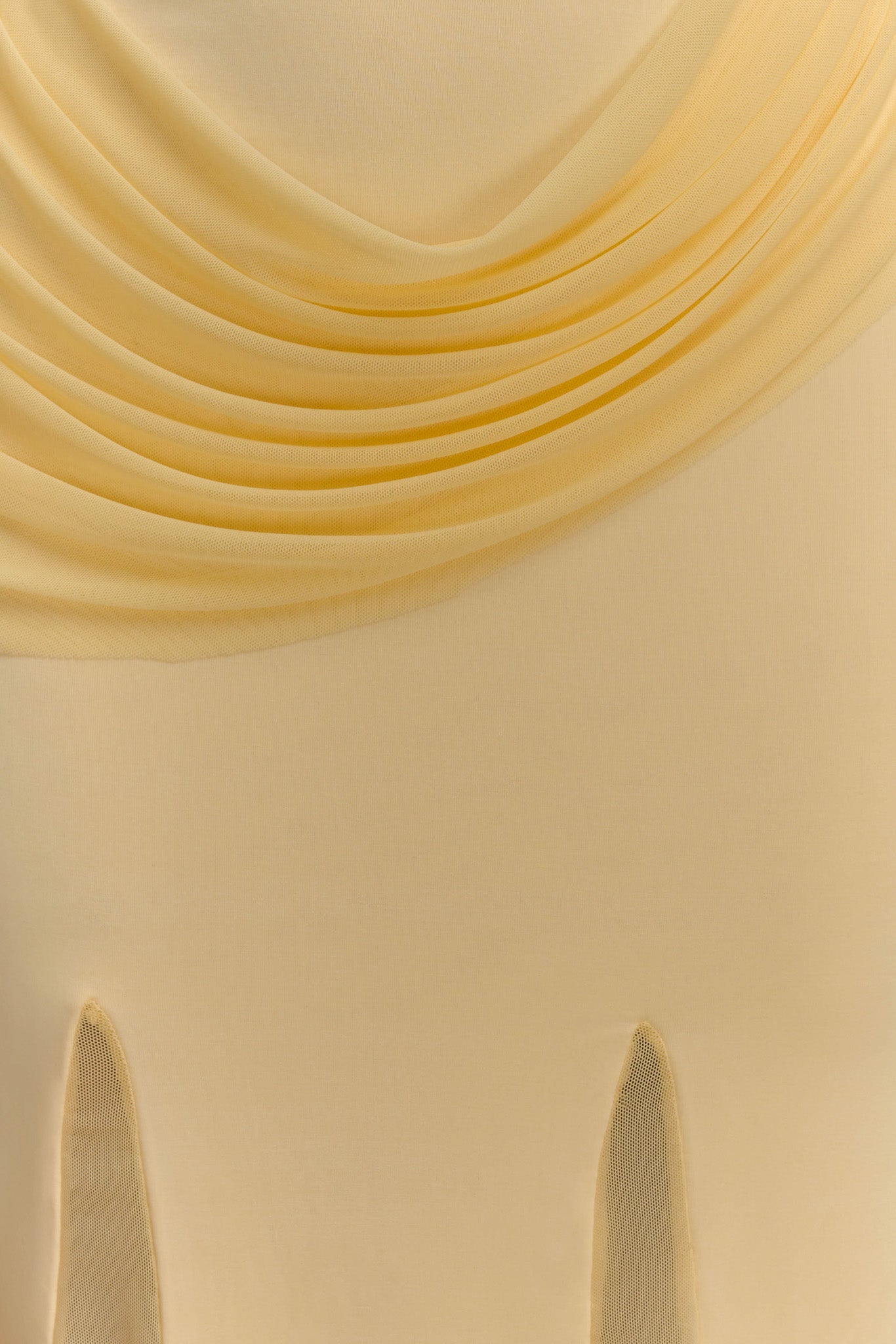 Gabrielle Slinky And Mesh Maxi Dress - Lemon #6