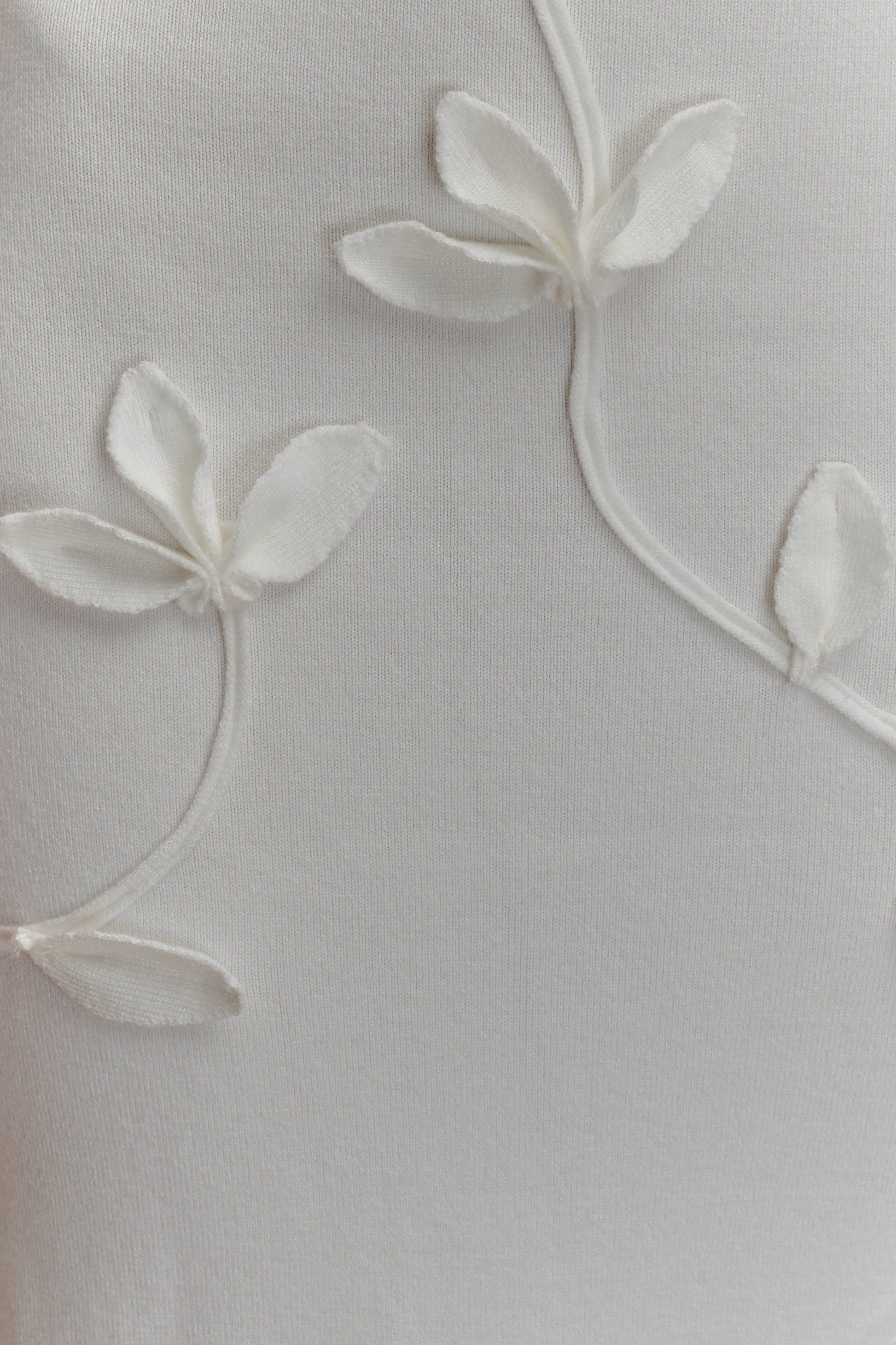 Wynn Floral Knit Midi Dress - White #6