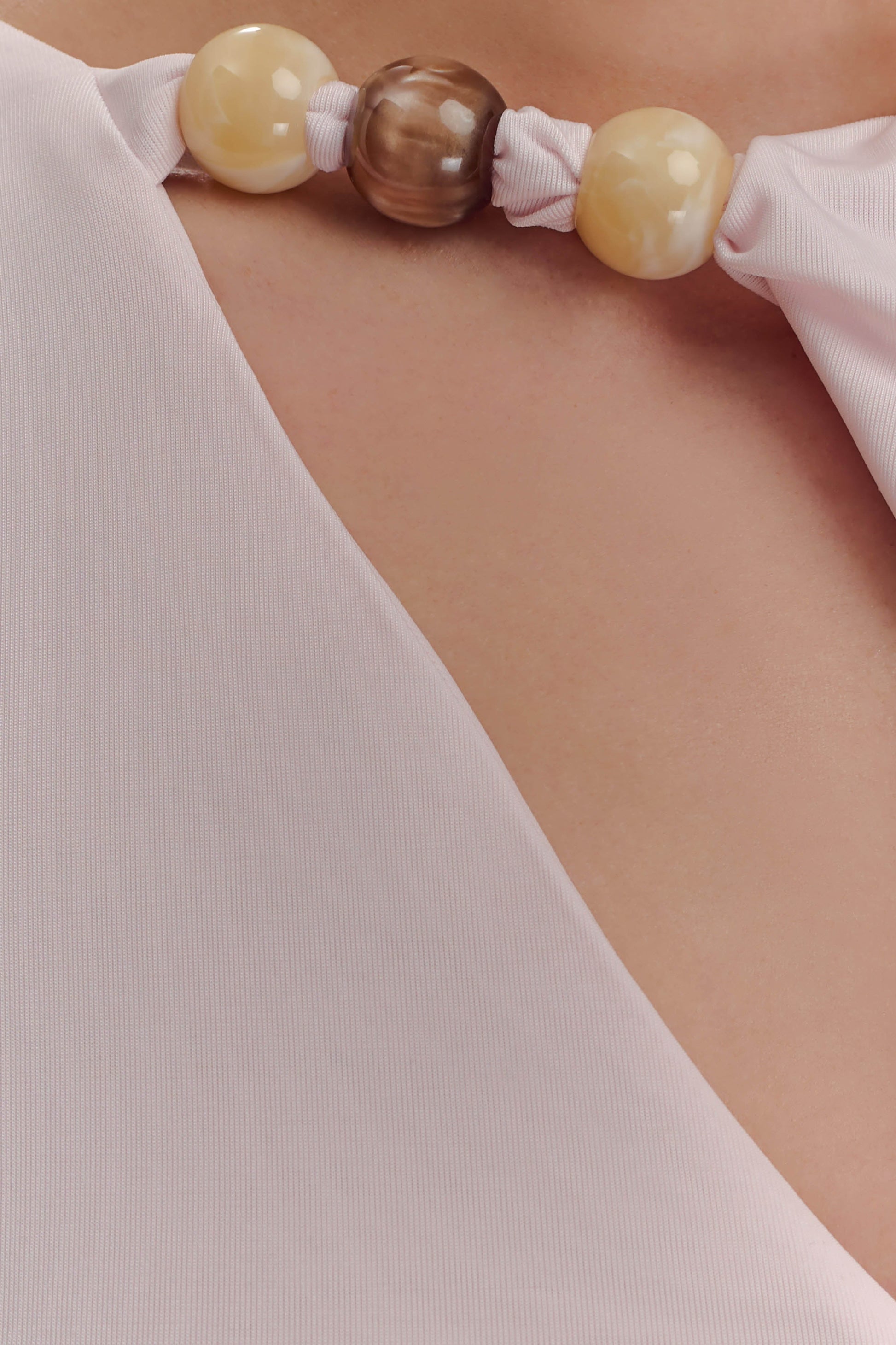 Alicent Slinky Beaded Top - Pale Pink #5