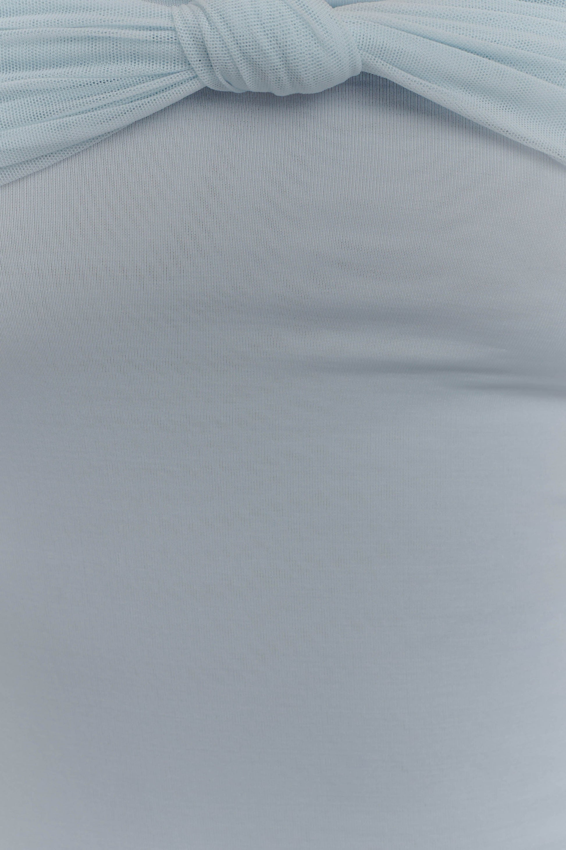 Bernadina Mesh And Slinky Halter Maxi Dress - Pale Blue #6