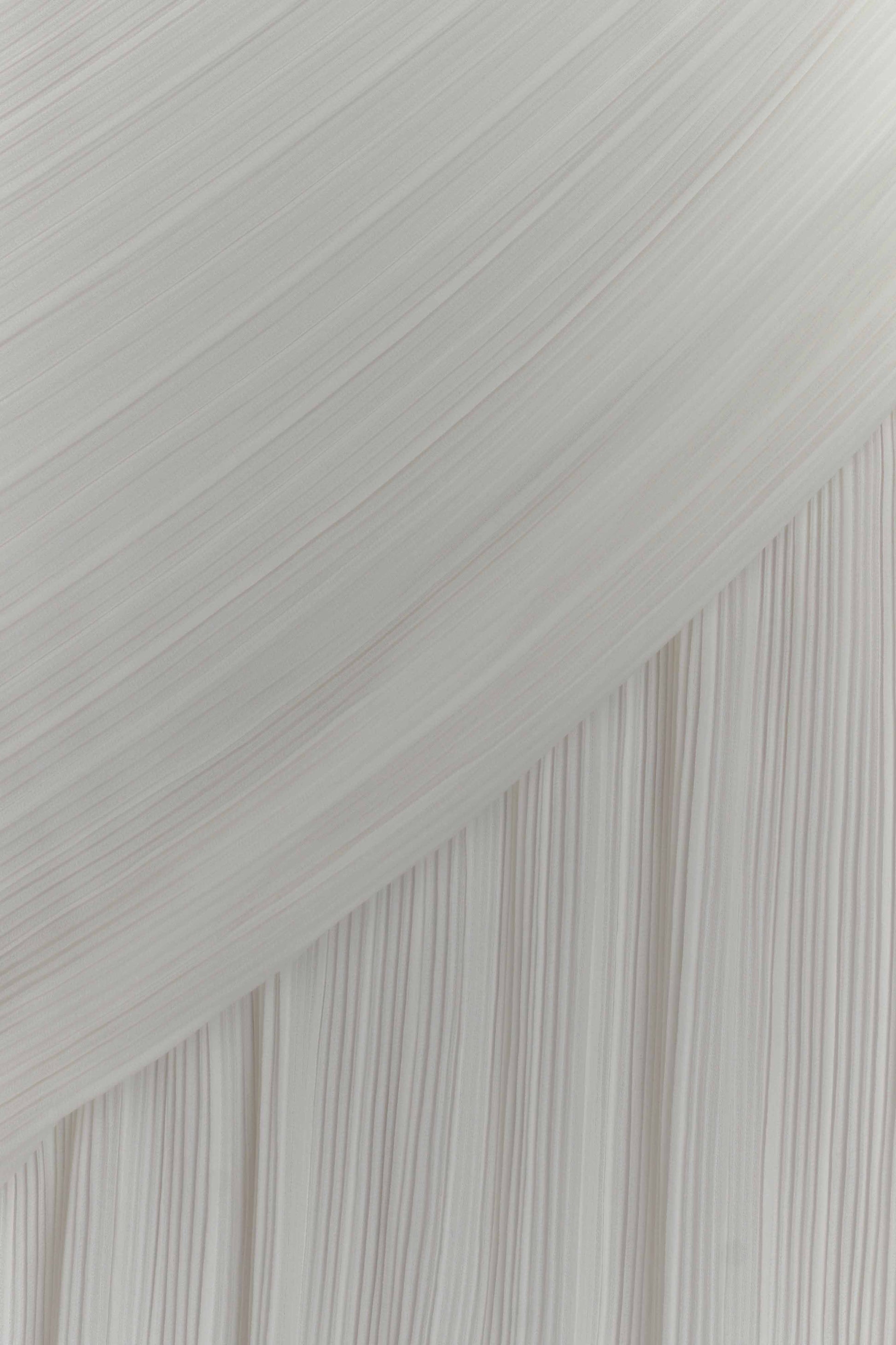 Tamara Shirred Chiffon Midi Dress - White #4