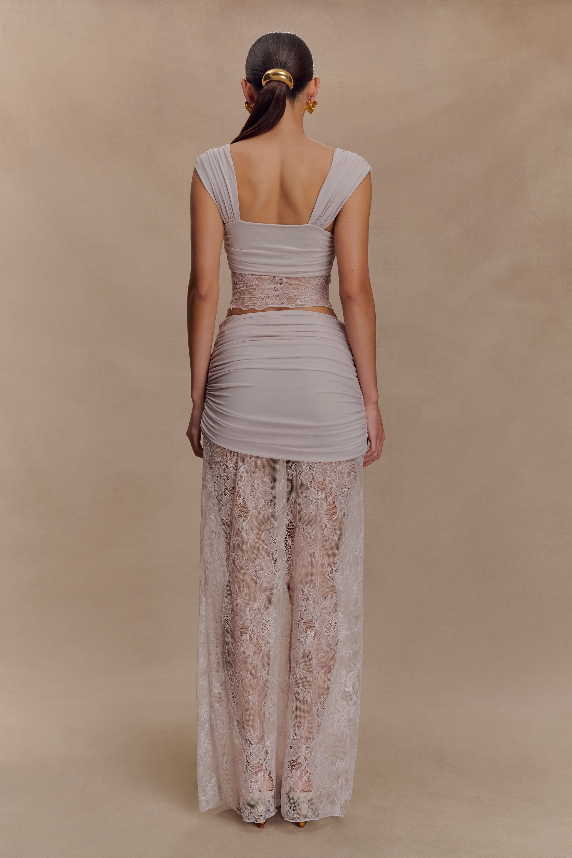 Guinevere Lace And Mesh Top - Lilac #5