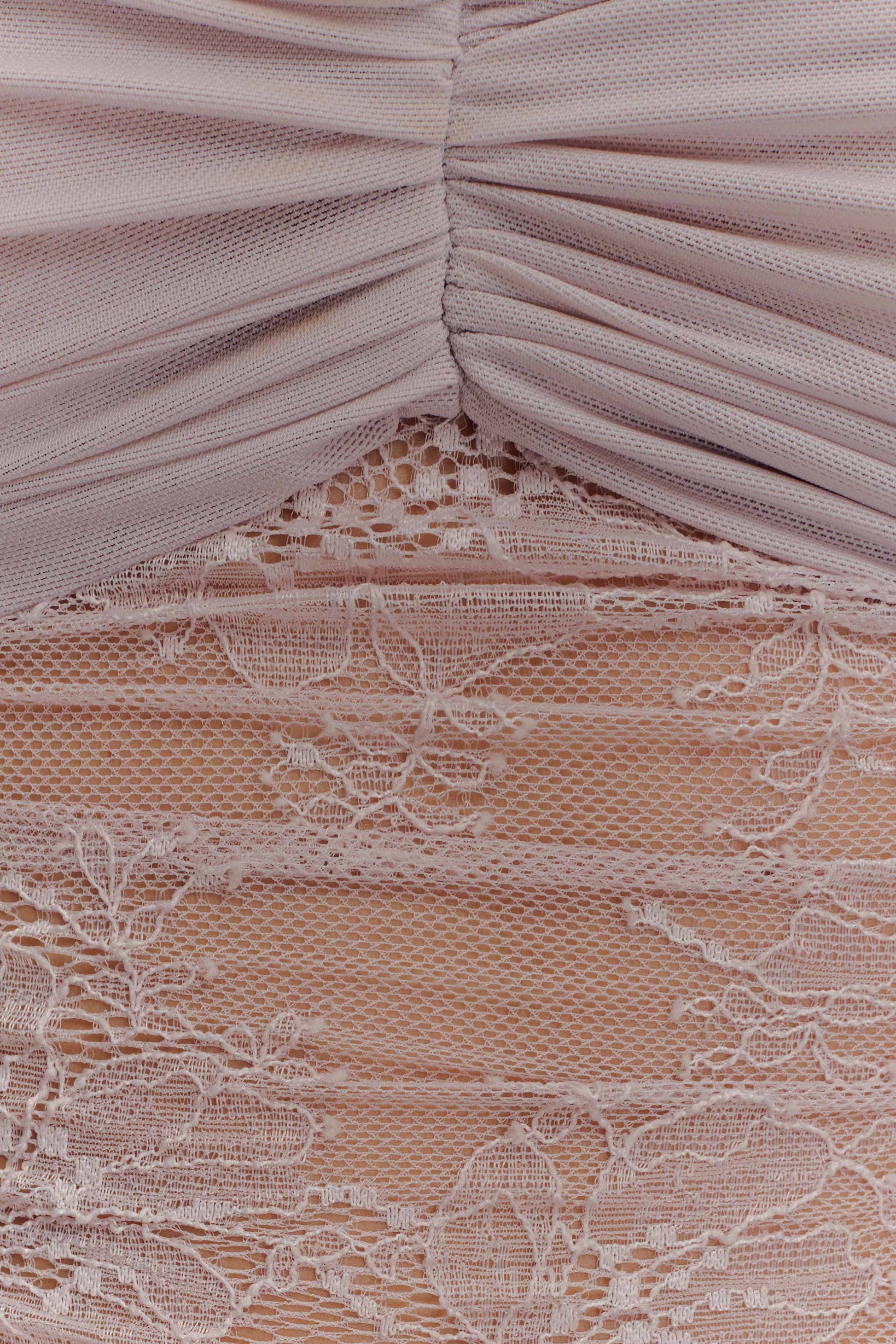 Guinevere Lace And Mesh Top - Lilac #7