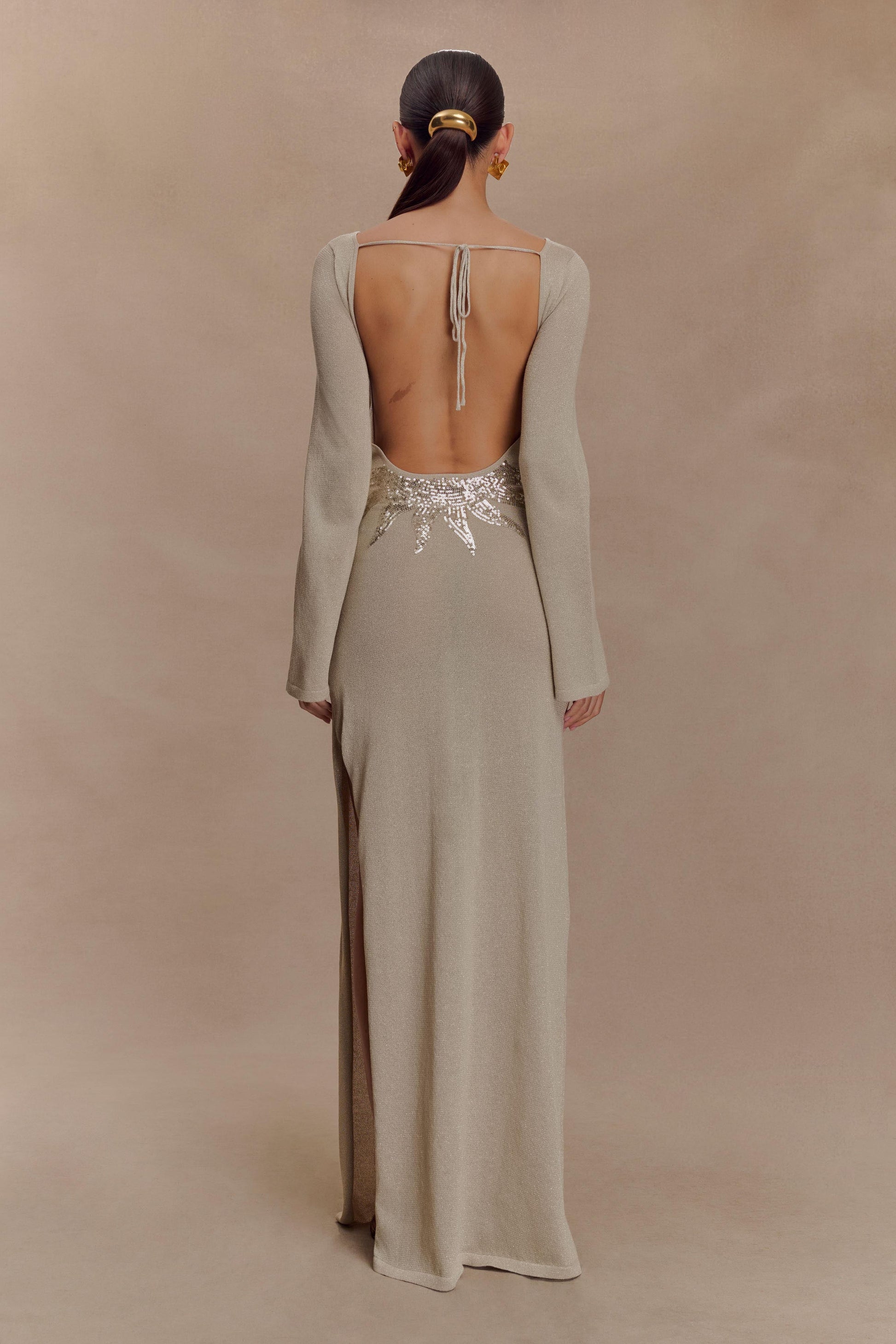 Atticus Knit Maxi Dress With Sequin - Gold #6