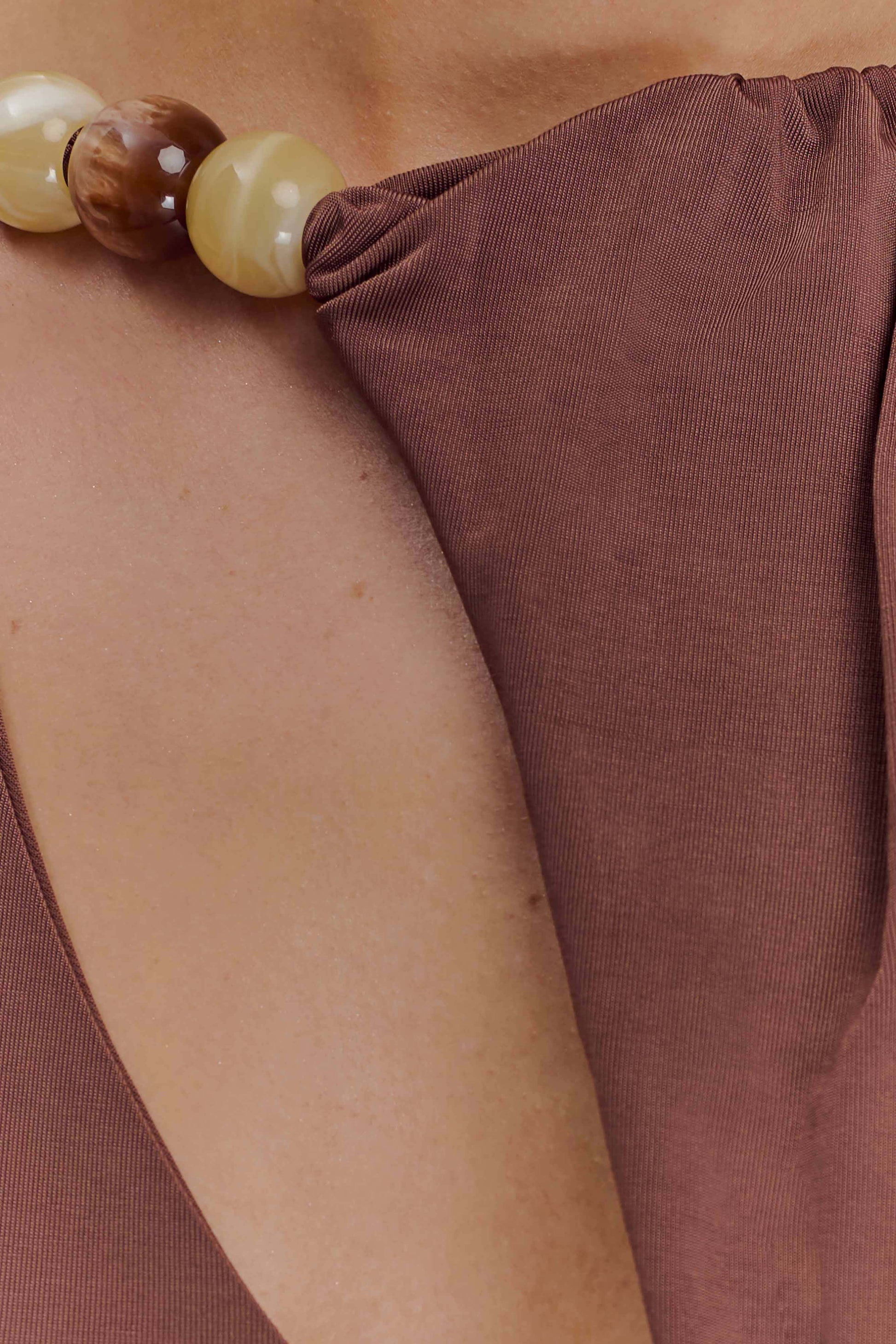 Alicent Slinky Beaded Top - Chocolate #5