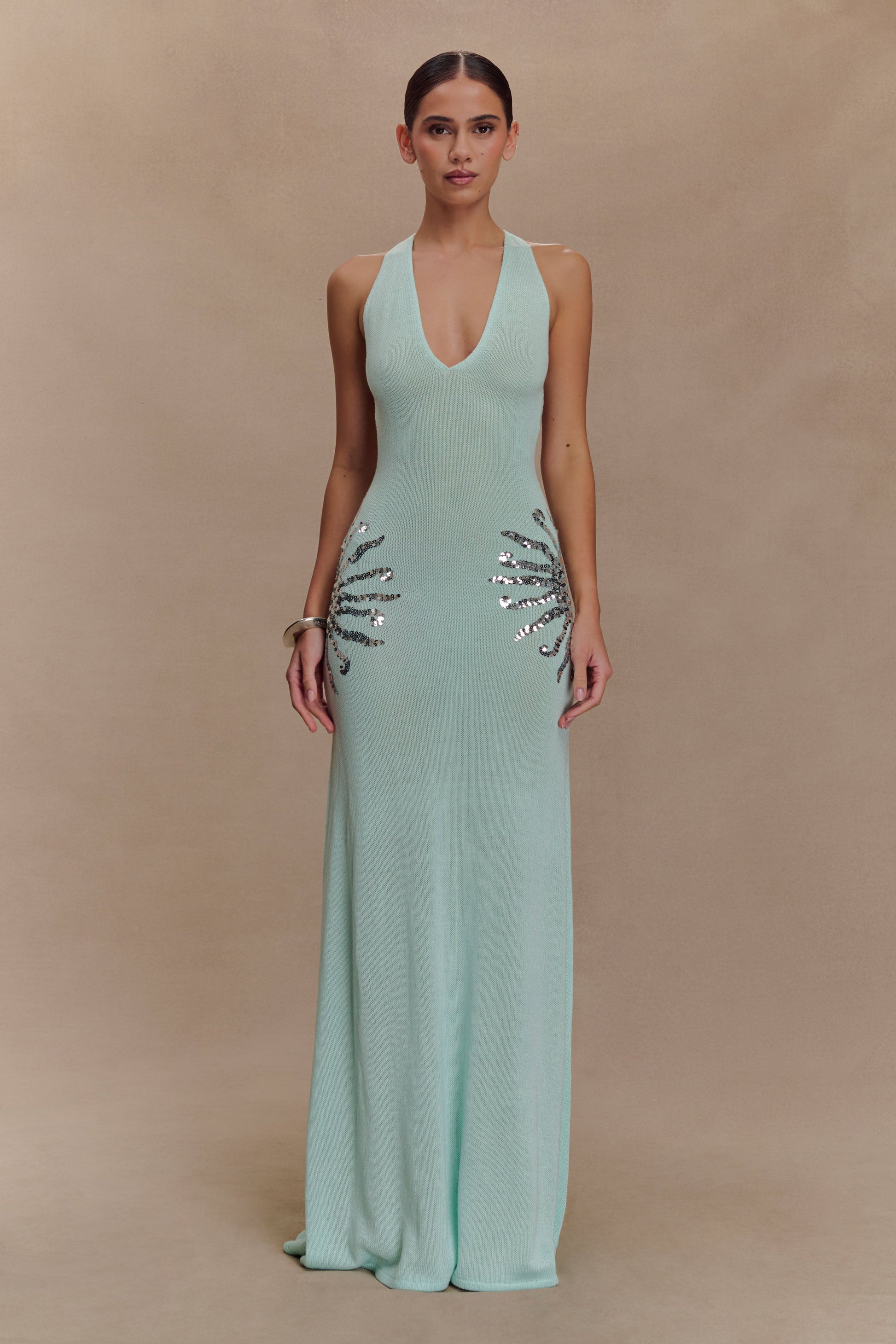 Ellington Knit Maxi Dress With Sequin - Lagoon #2