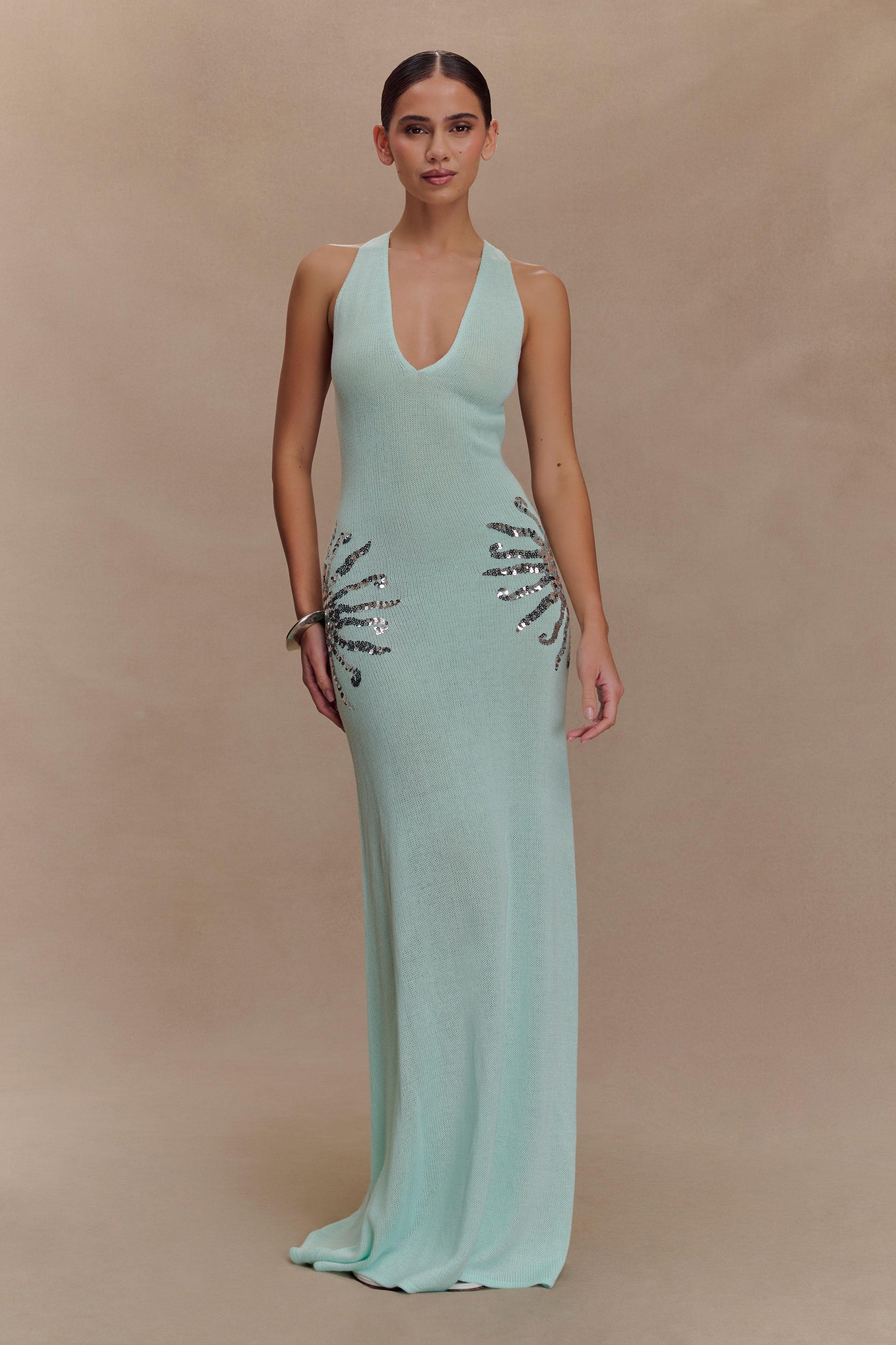 Ellington Knit Maxi Dress With Sequin - Lagoon #6
