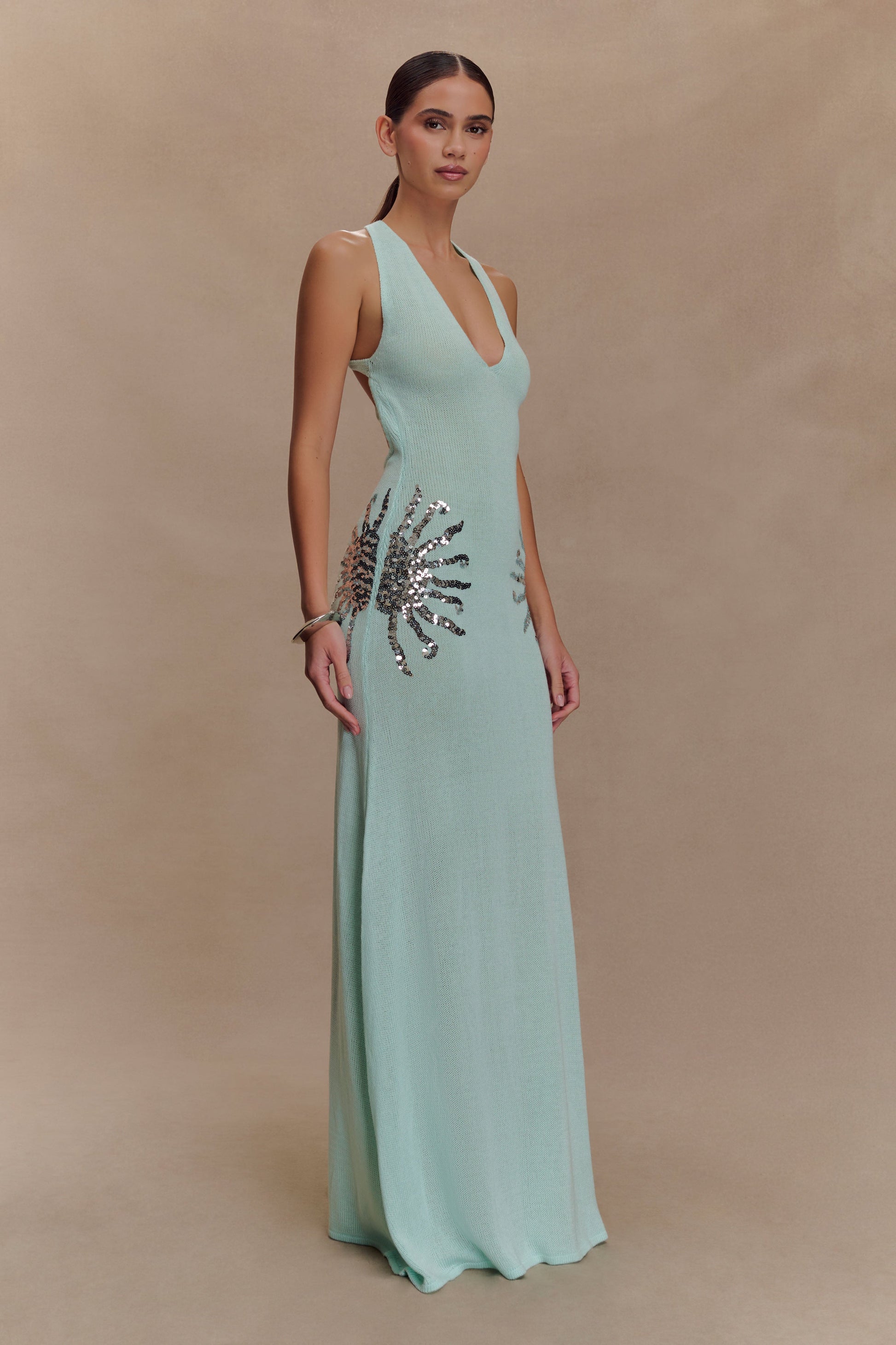 Ellington Knit Maxi Dress With Sequin - Lagoon #5