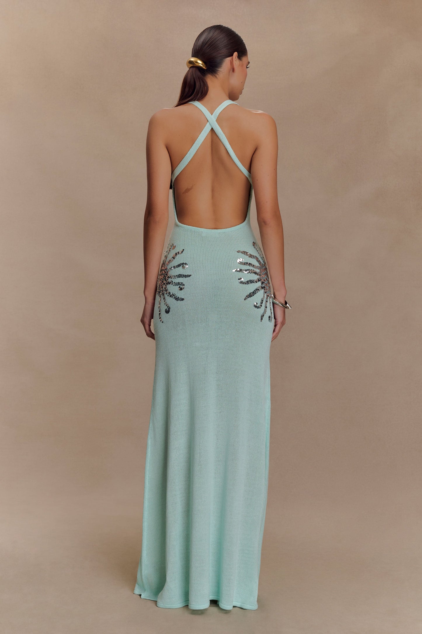 Ellington Knit Maxi Dress With Sequin - Lagoon